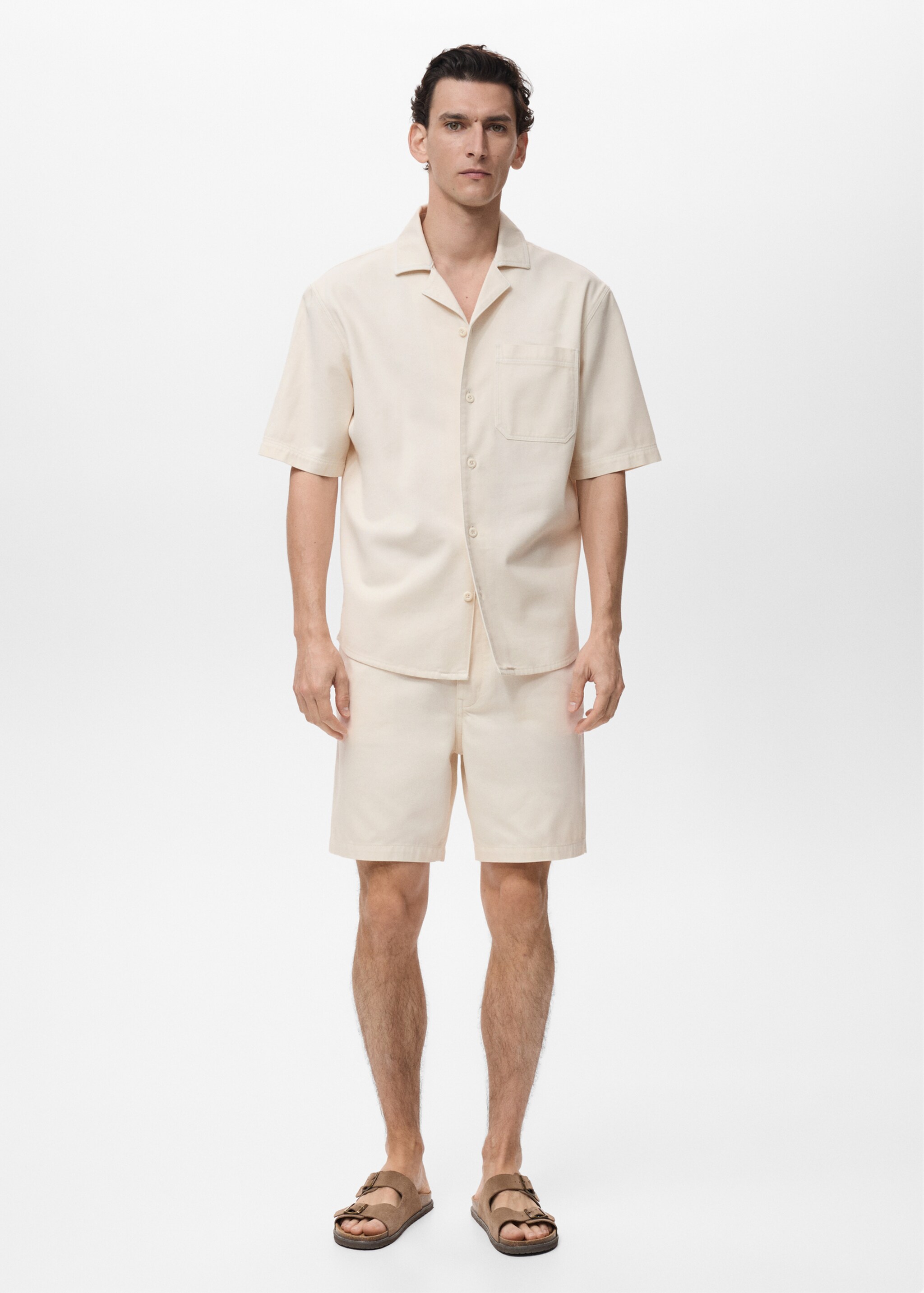 Cotton lyocell bermuda shorts - General plane