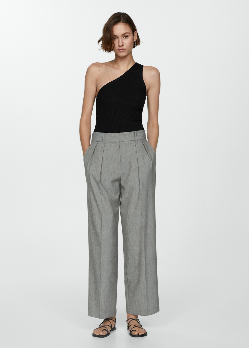 Knit asymmetric top - Women | MANGO USA Knit asymmetric top - Women | MANGO USA