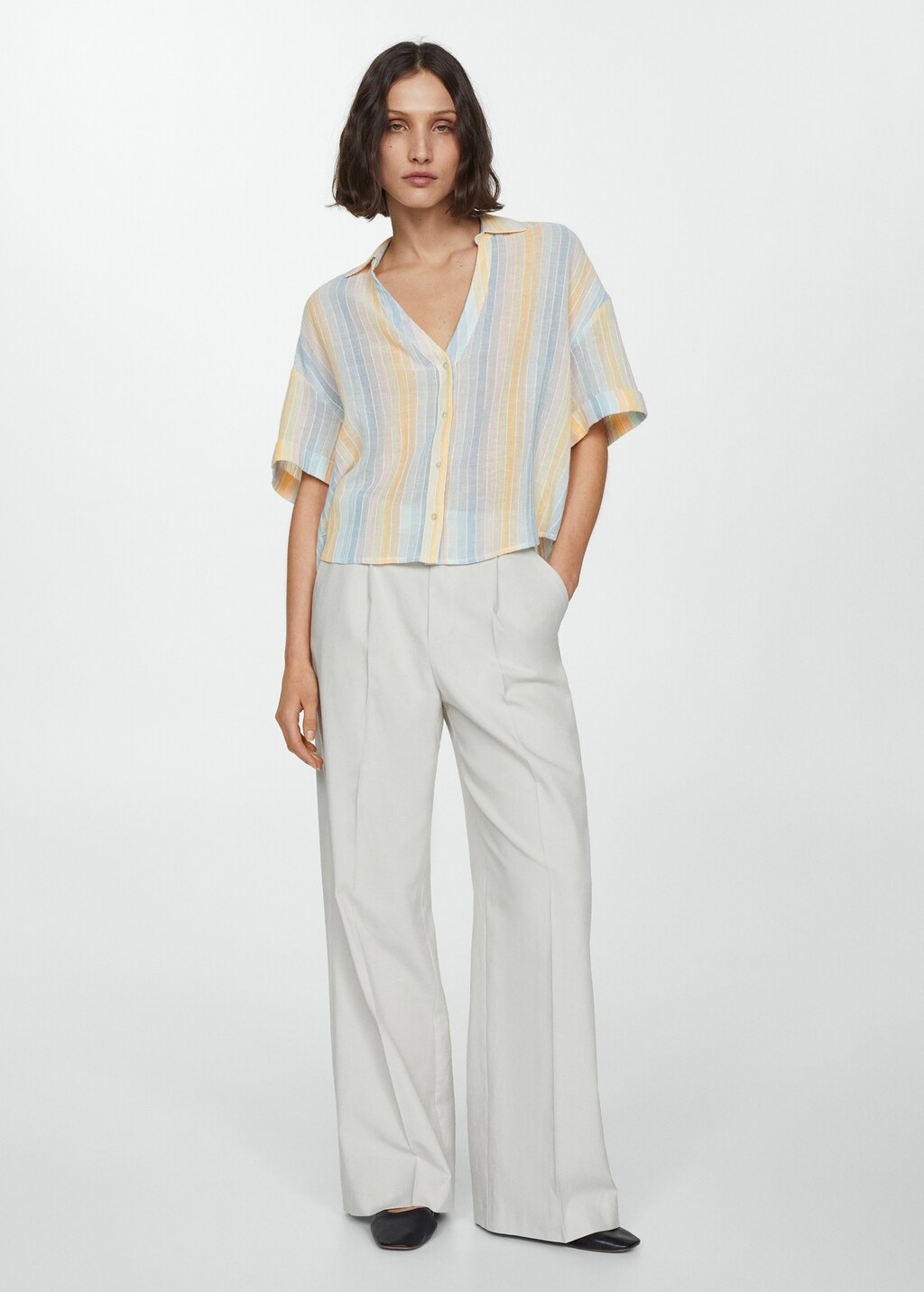 Semi-transparent striped shirt - image 2