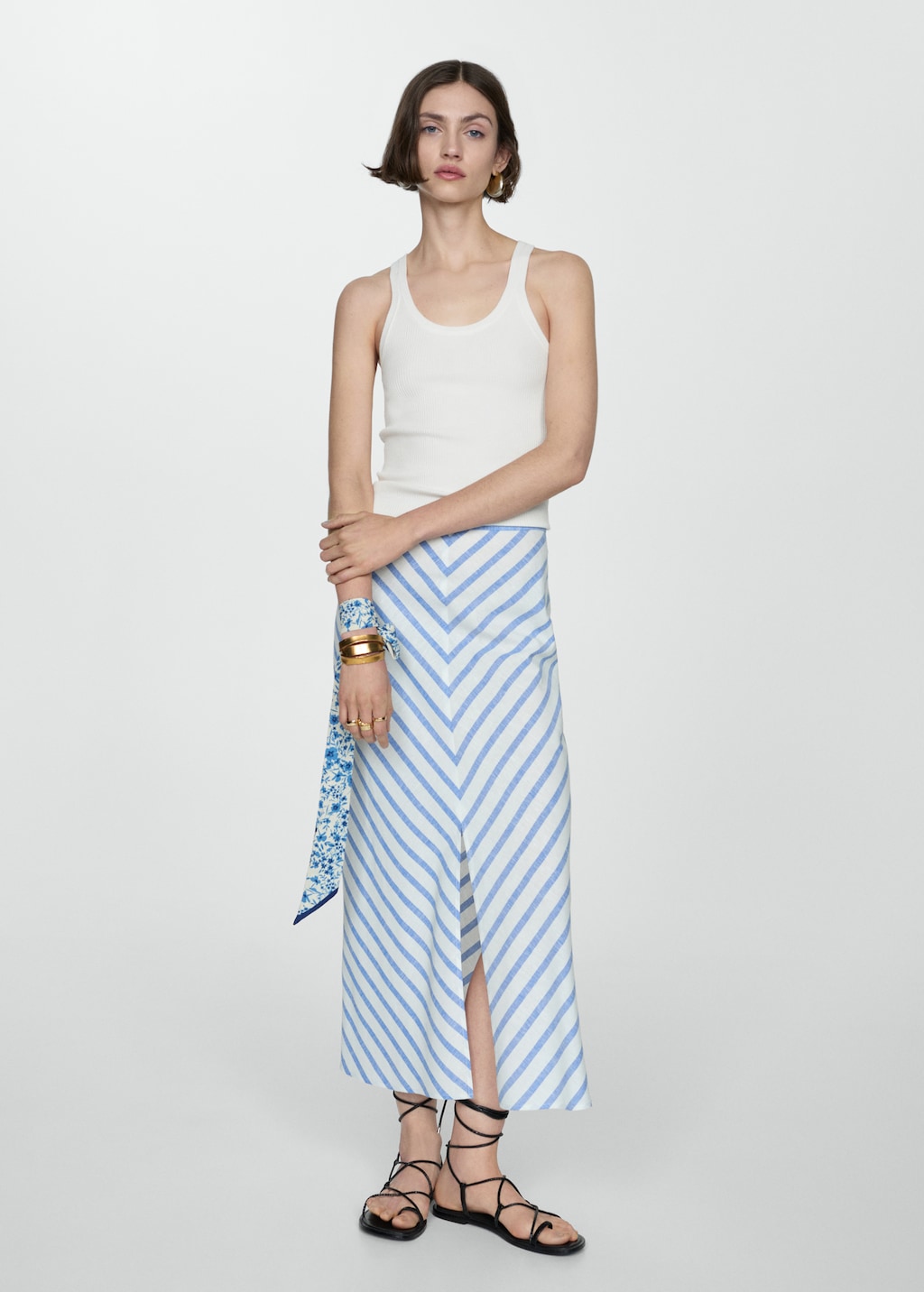 Printed skirt with slit - Women | MANGO USA Printed skirt with slit - Women | MANGO USA