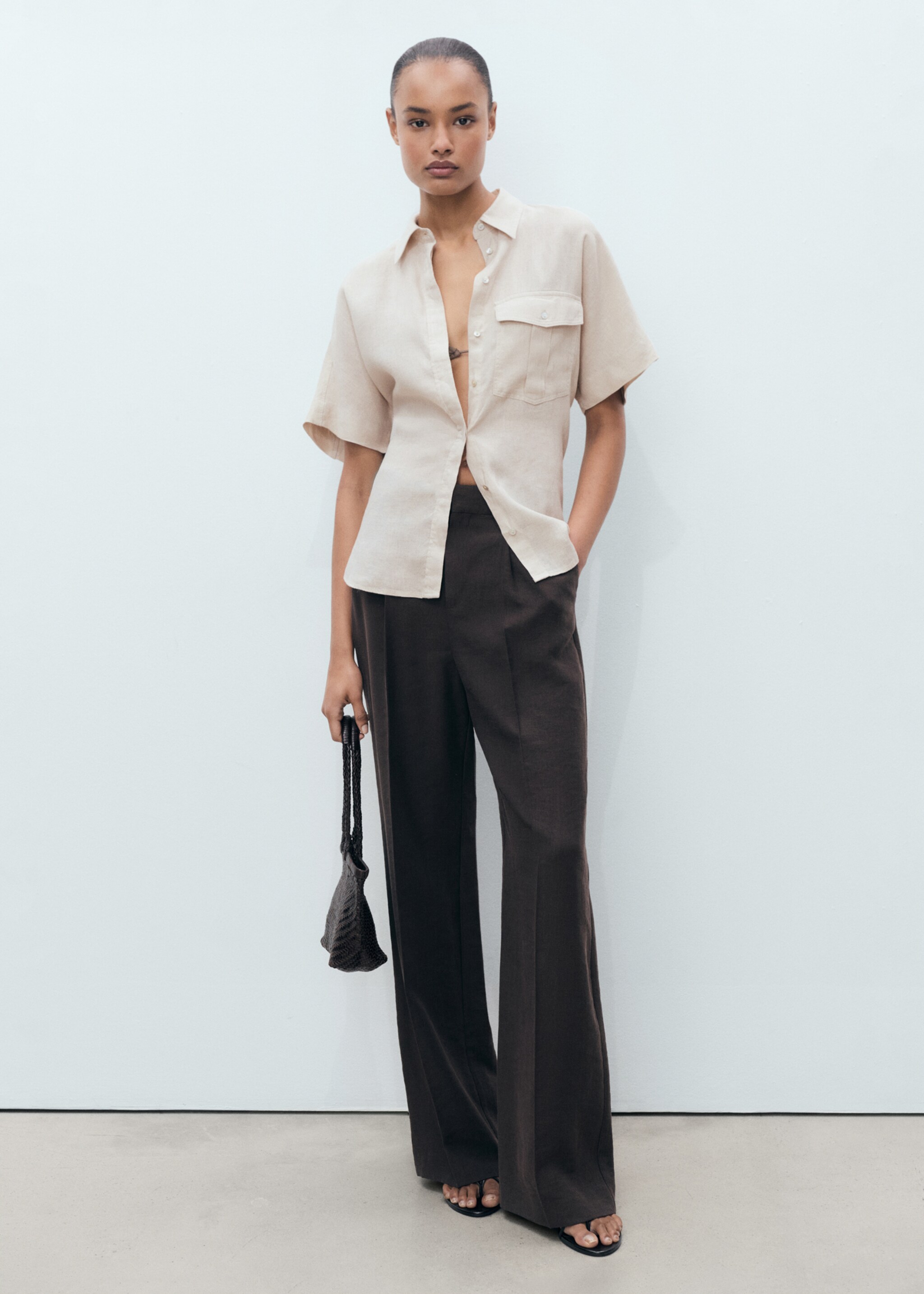 Pocket linen shirt - General plane