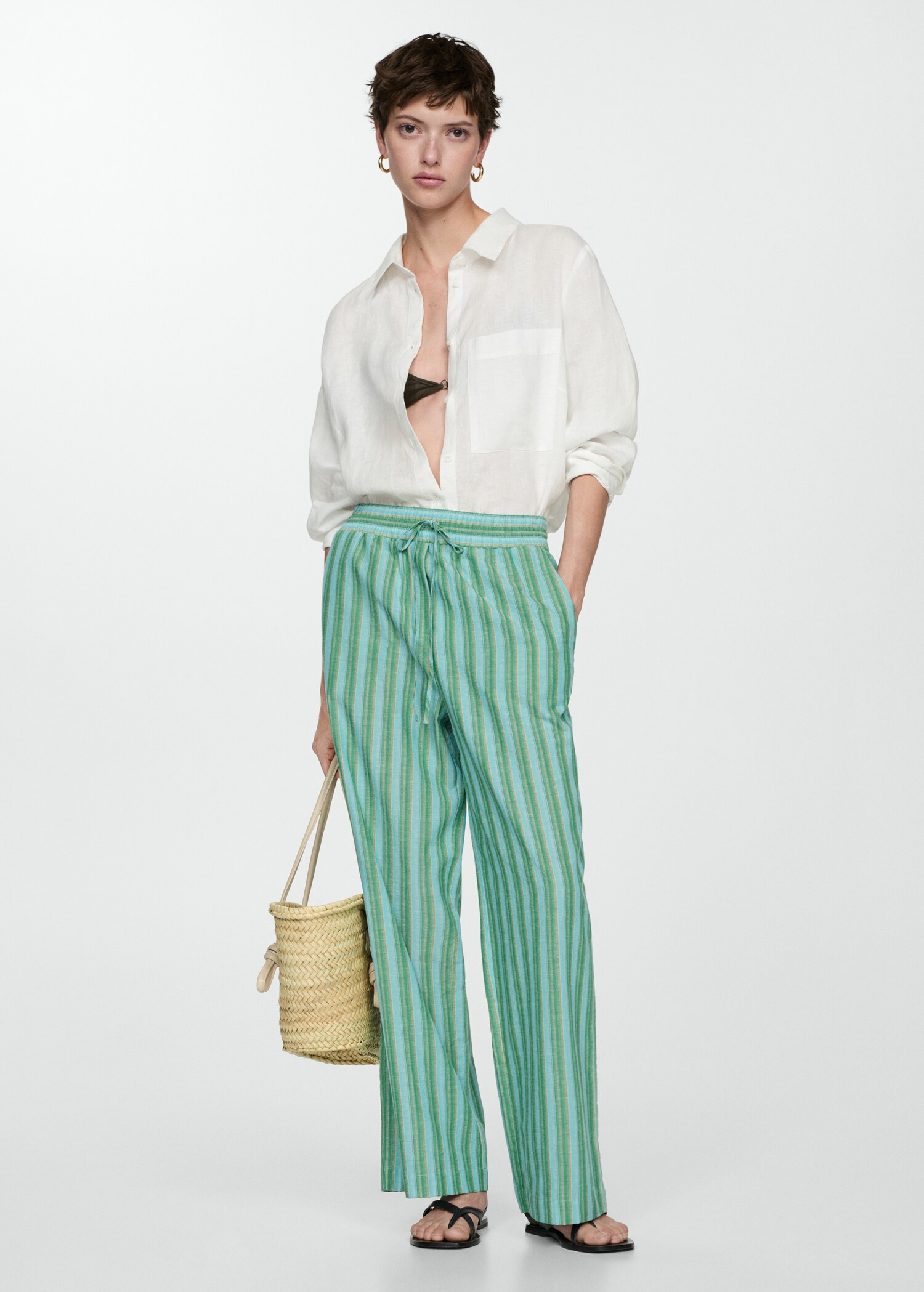 Straight striped trousers - General plane