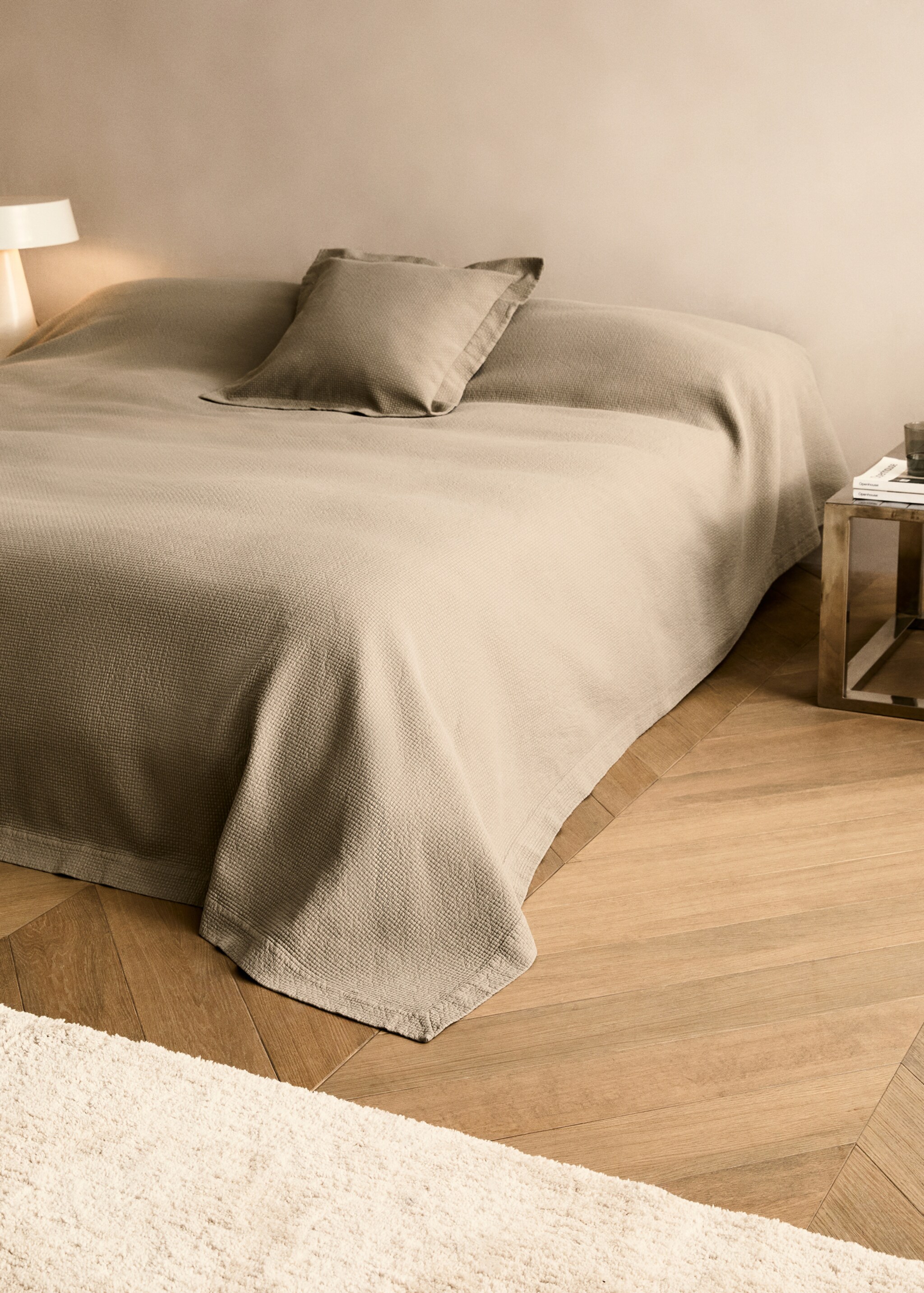 Jacquard-Baumwolldecke mit Mini-Karos für Bett 130/150 cm - Allgemeine Ansicht