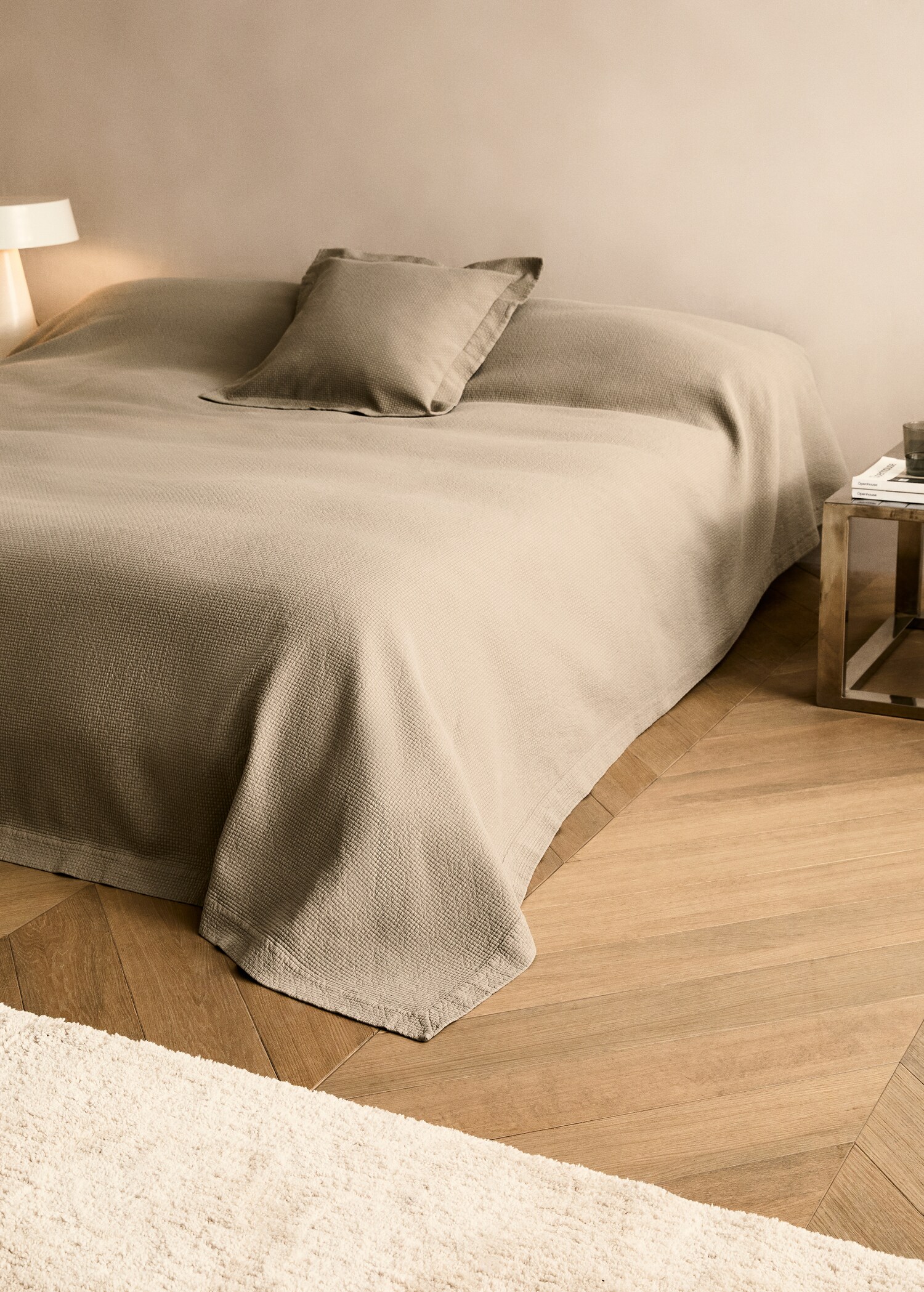 Coperta in cotone jacquard a quadretti mini per letto 130/150 cm - Piano generale