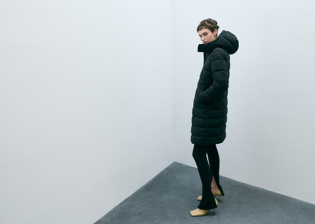 Waterproof padded midi anorak