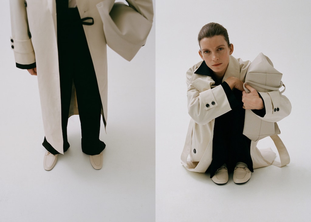 Buckle leather moccasins - Beige