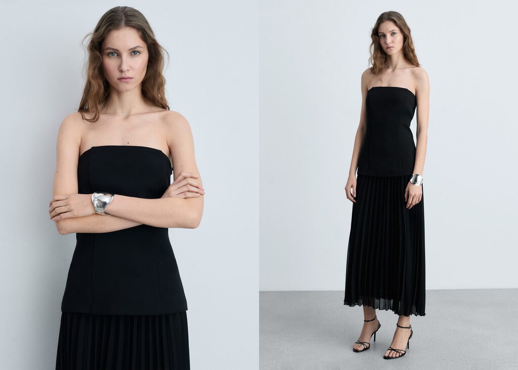 Combined strapless dress