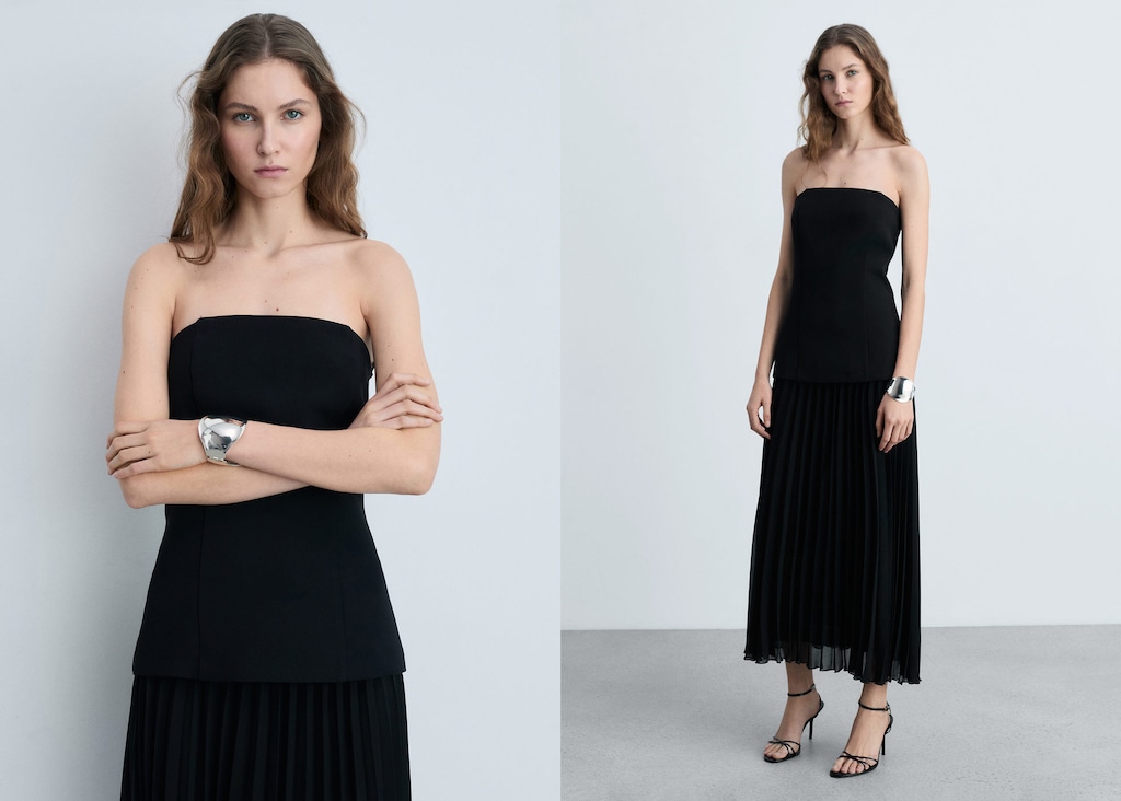 Combined strapless dress