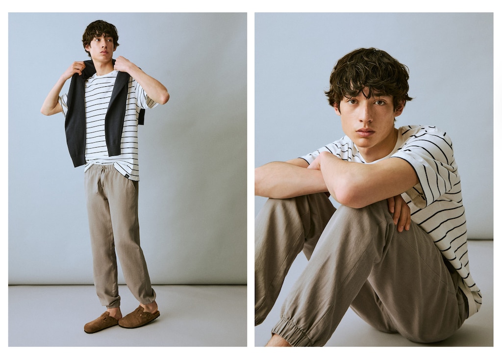 Cotton-linen jogger pants