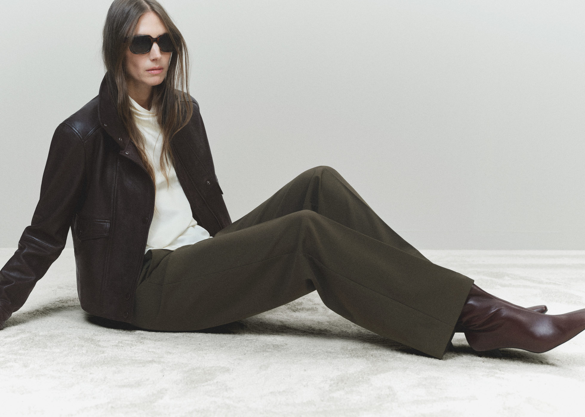 Squared toe leather ankle boots - Panoramic plane
