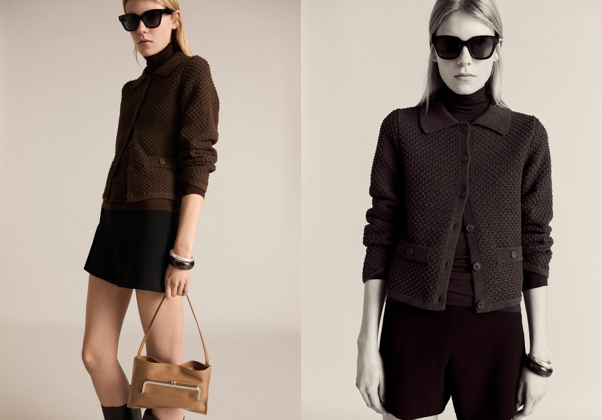 Polo-neck knitted jacket - Panoramic plane