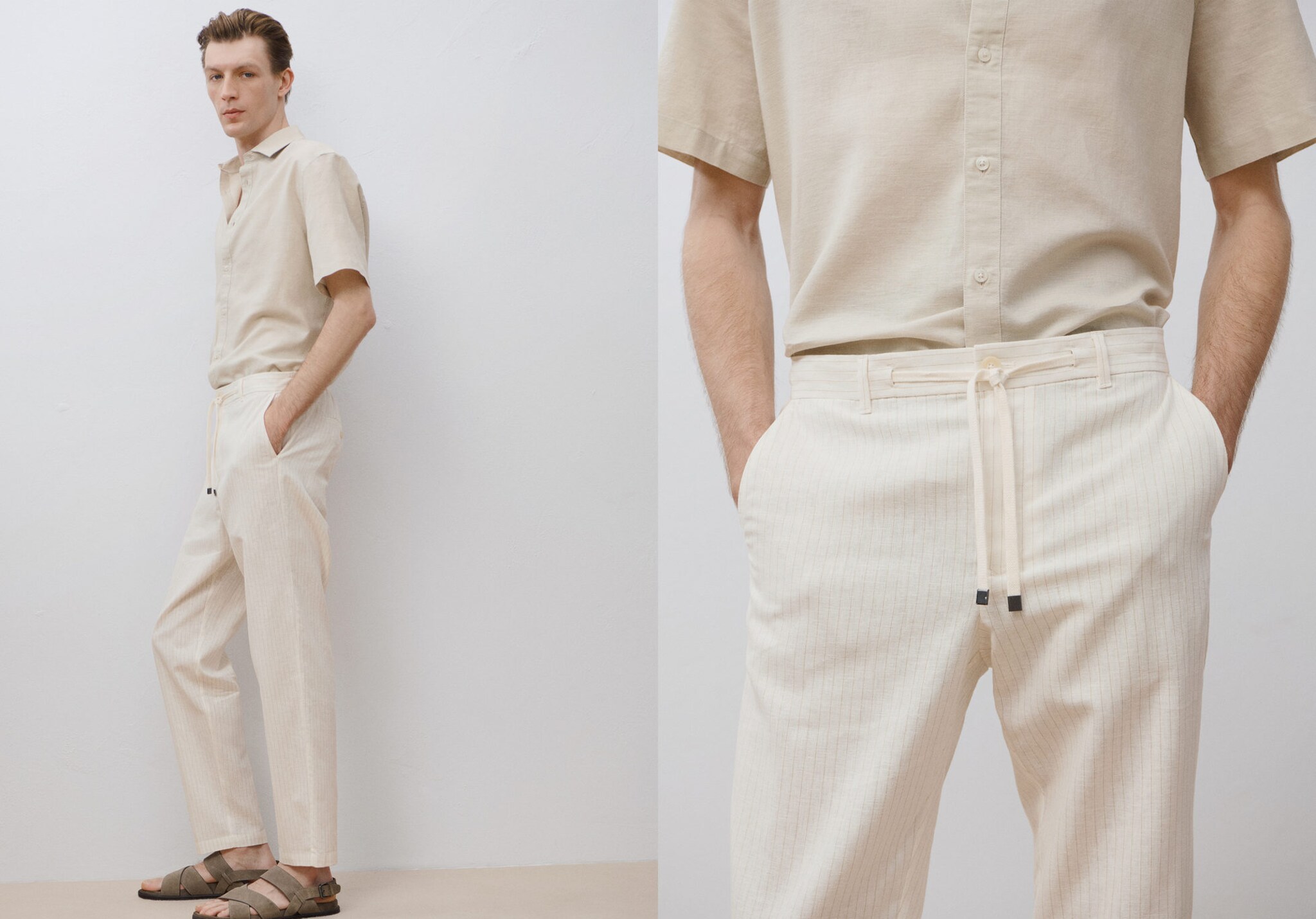 Pinstripe linen trousers - Panoramic plane