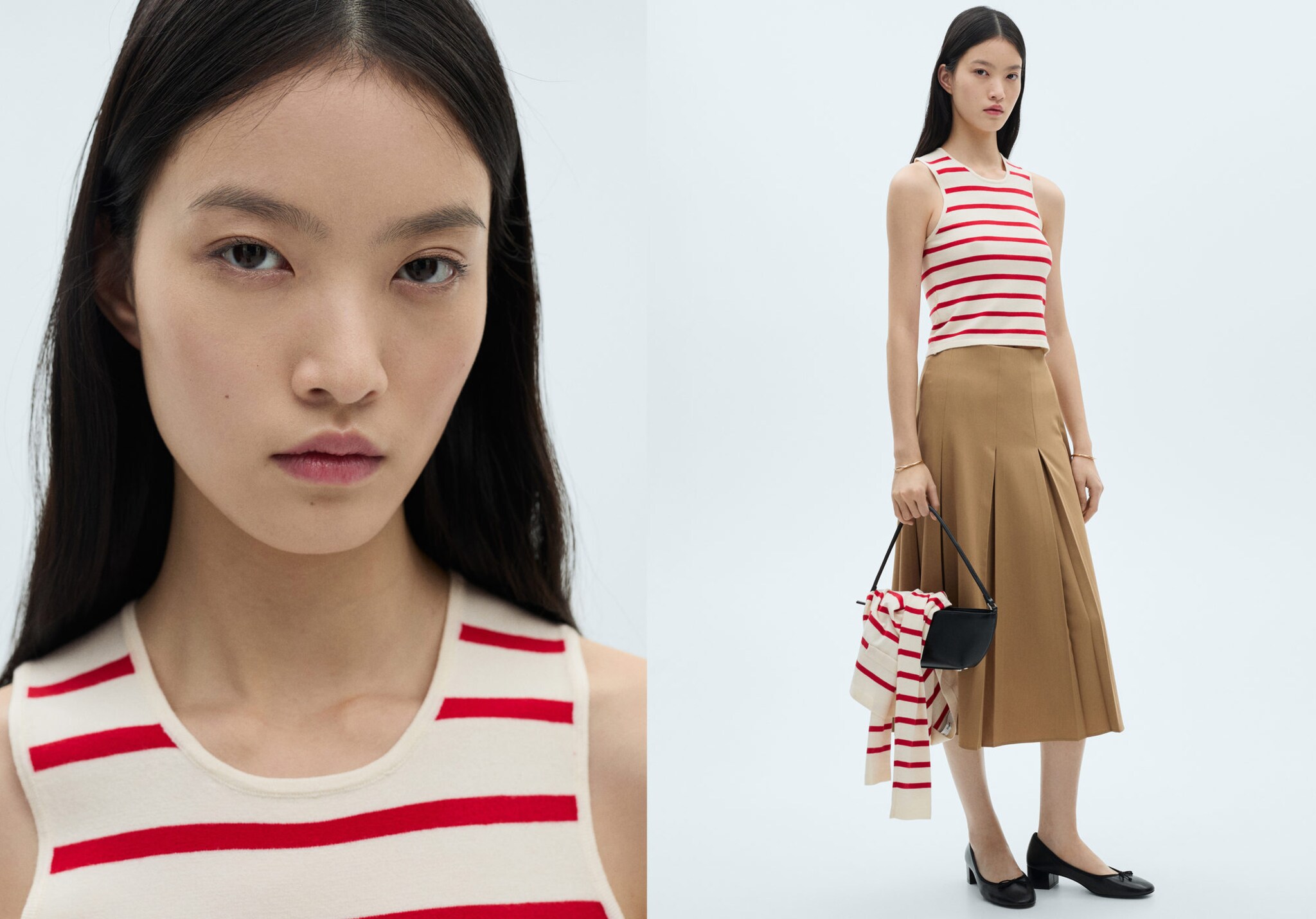 Striped knitted crop top - Panoramic plane