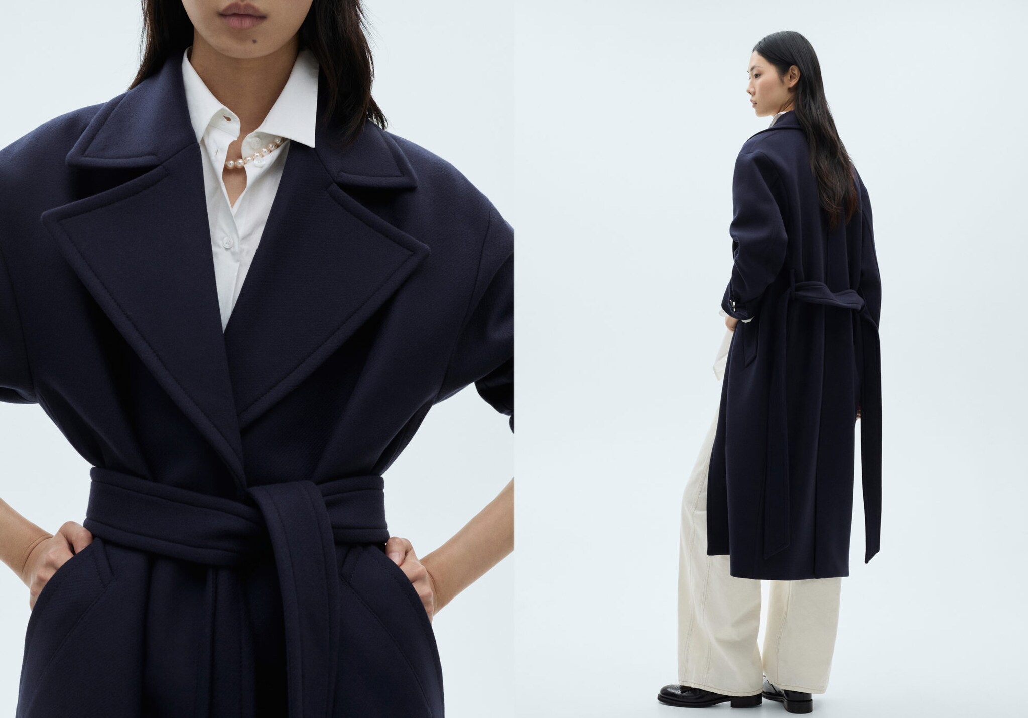 Long virgin wool coat - Panoramic plane