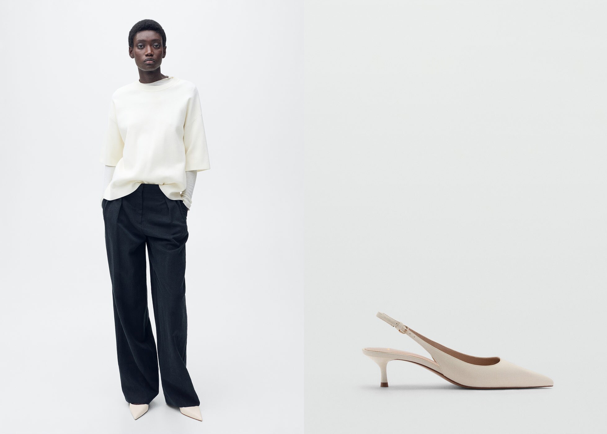 Kitten heels met puntneus - Panoramische tekening