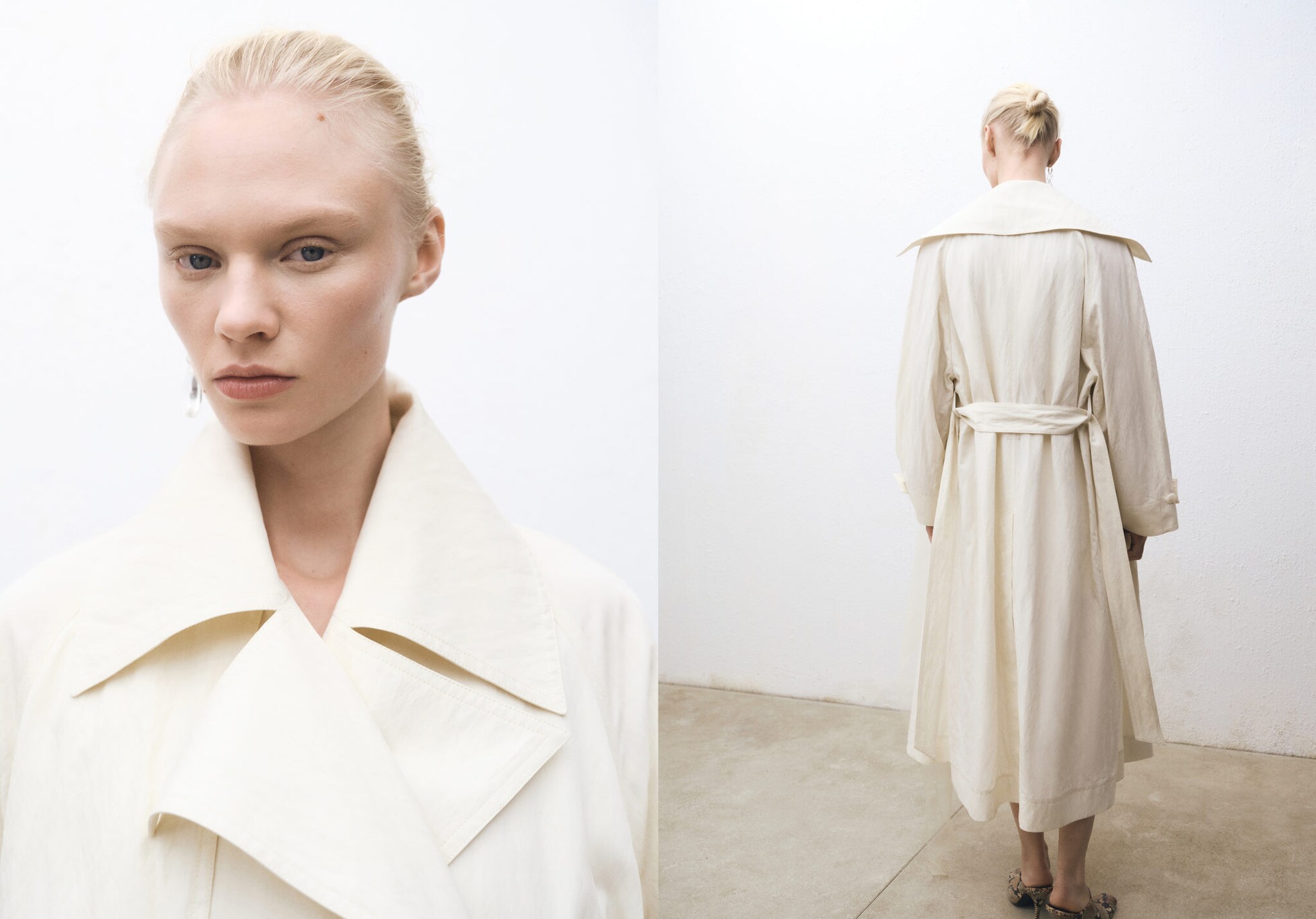 Oversized trench coat with lapels - Panoramic plane