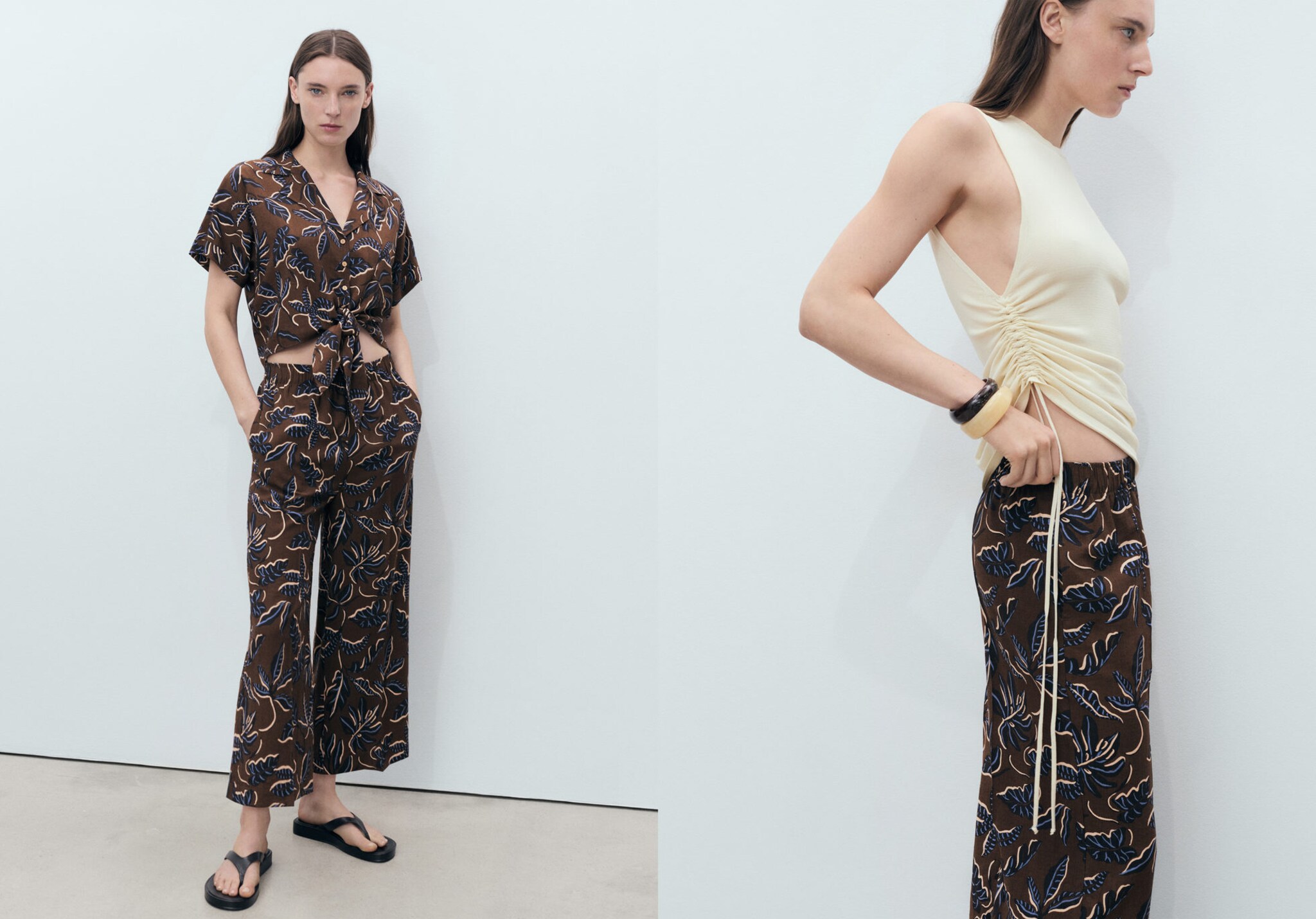 Printed culotte trousers - Panoramic plane