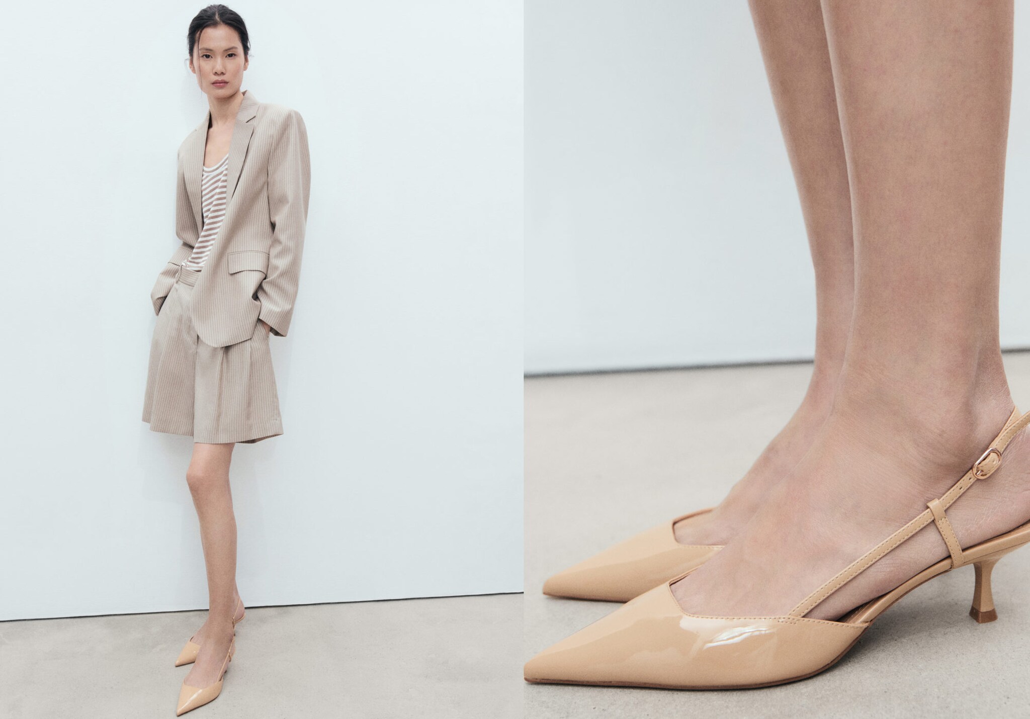 Patent leather-effect heeled shoes - Panoramic plane