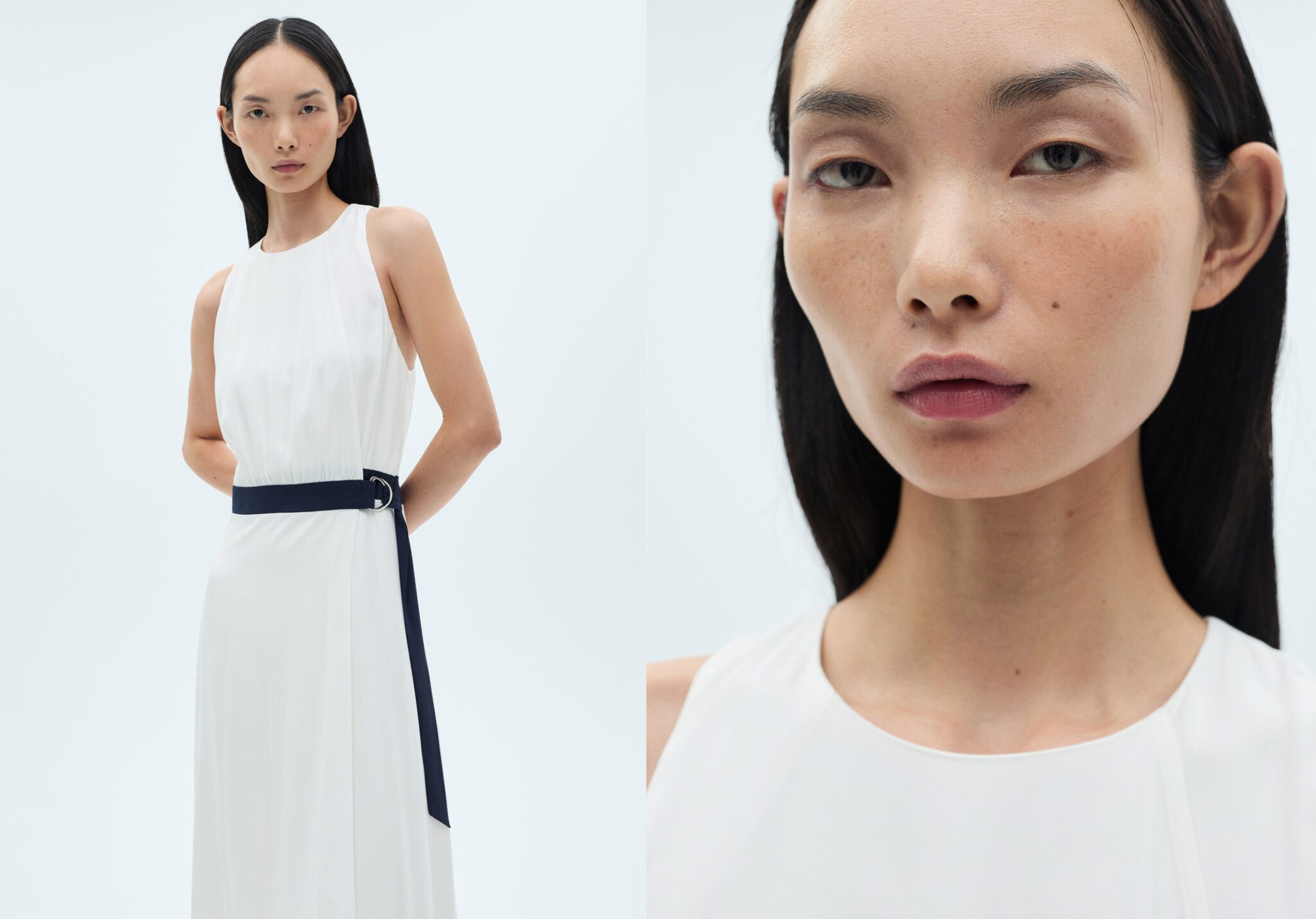 Contrast belt dress - Panoramic plane
