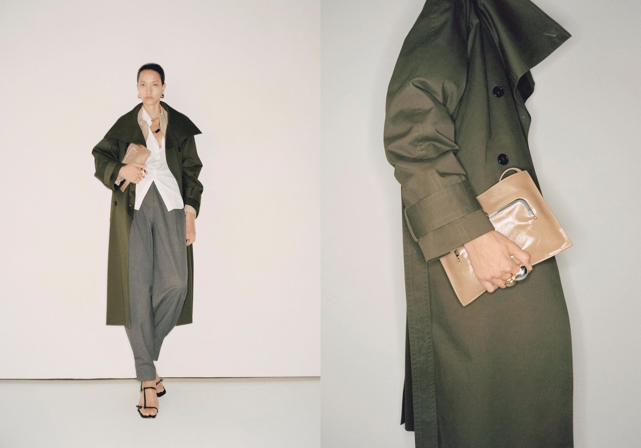 Long double-breasted trench coat - Panoramic plane