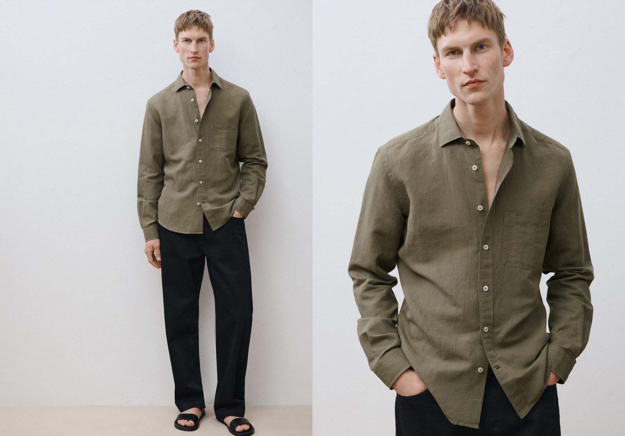 Pocket linen shirt - Panoramic plane