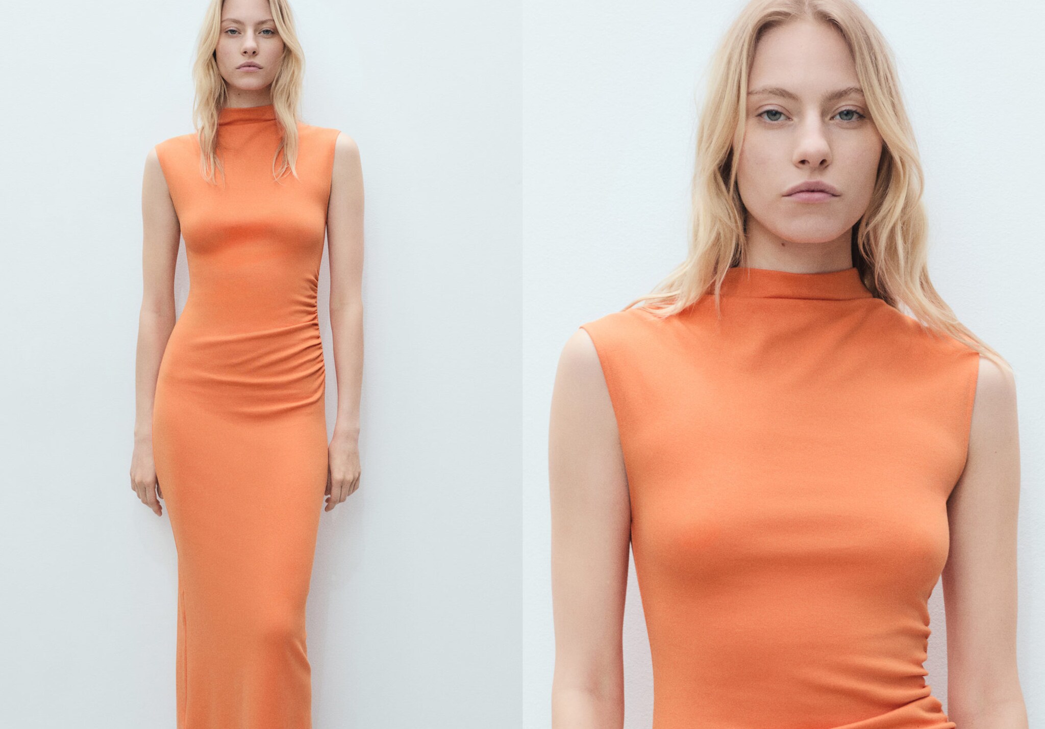 Draped dress with perkins collar - Panoramic plane