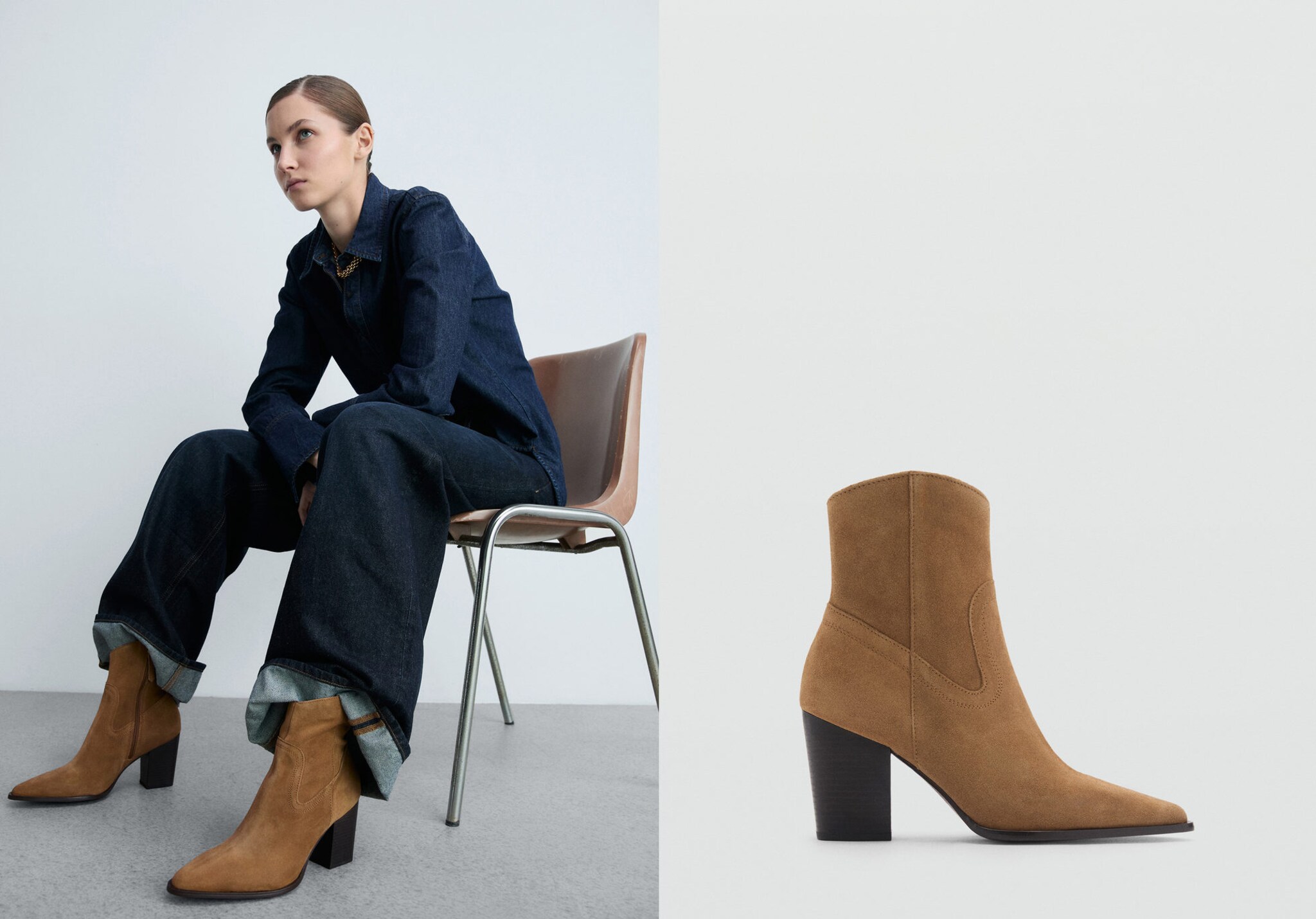 Suede leather ankle boots - Panoramic plane