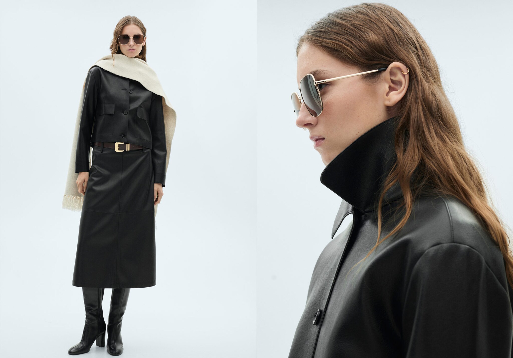 Leather-effect jacket with pockets - Panoramic plane