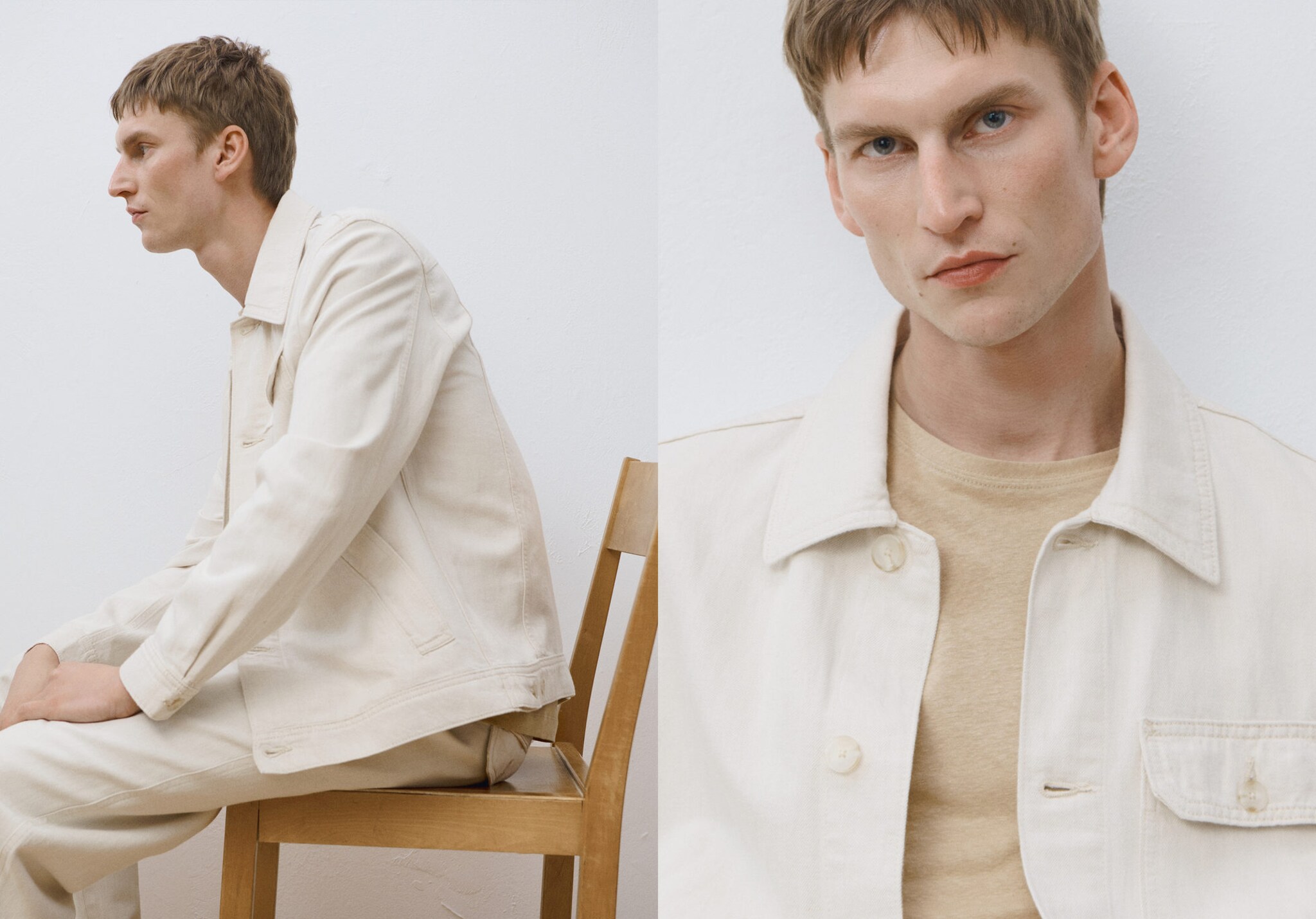 Linen-blend jacket with pockets - Panoramic plane