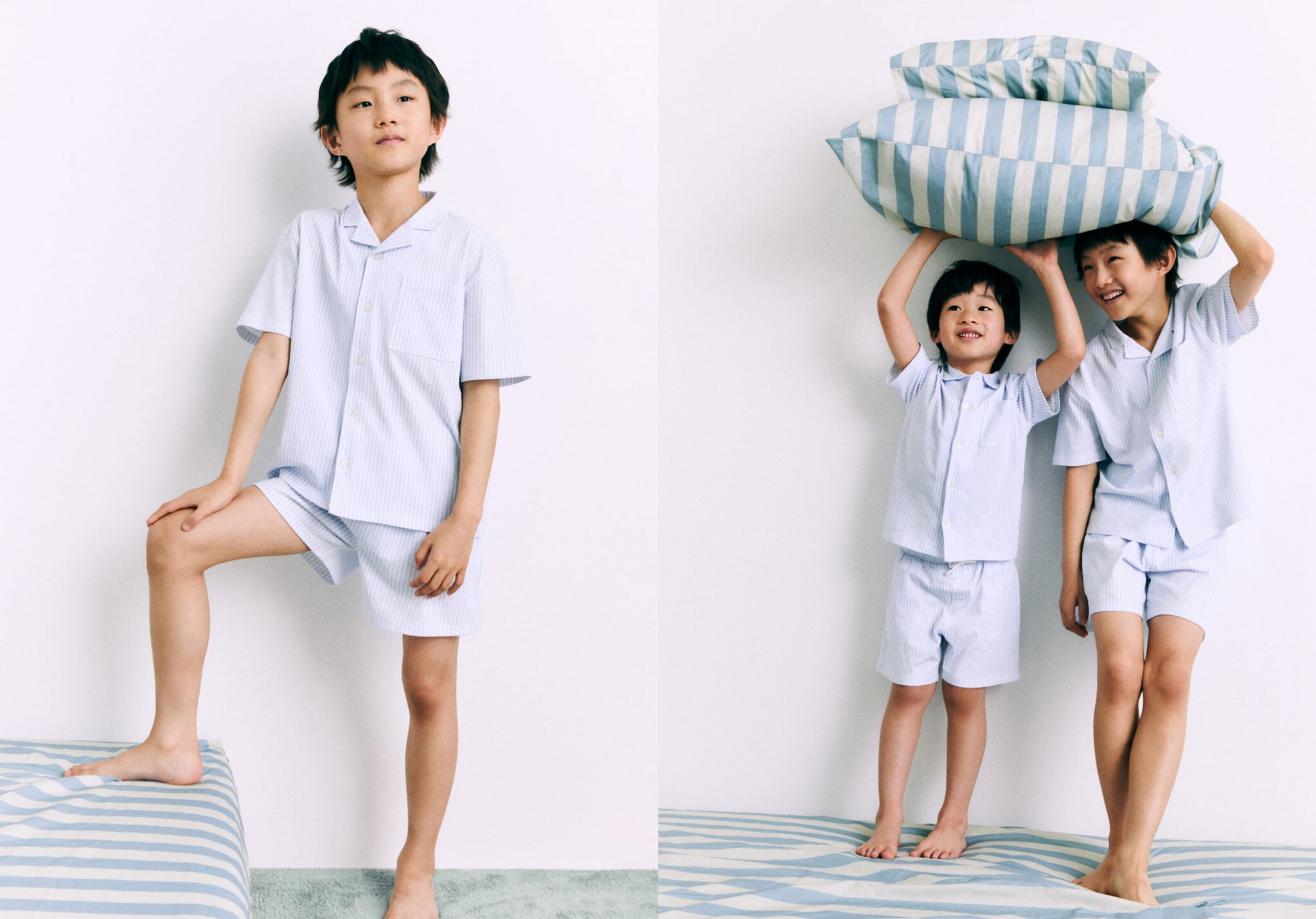 Striped short pyjamas - Panoramic plane