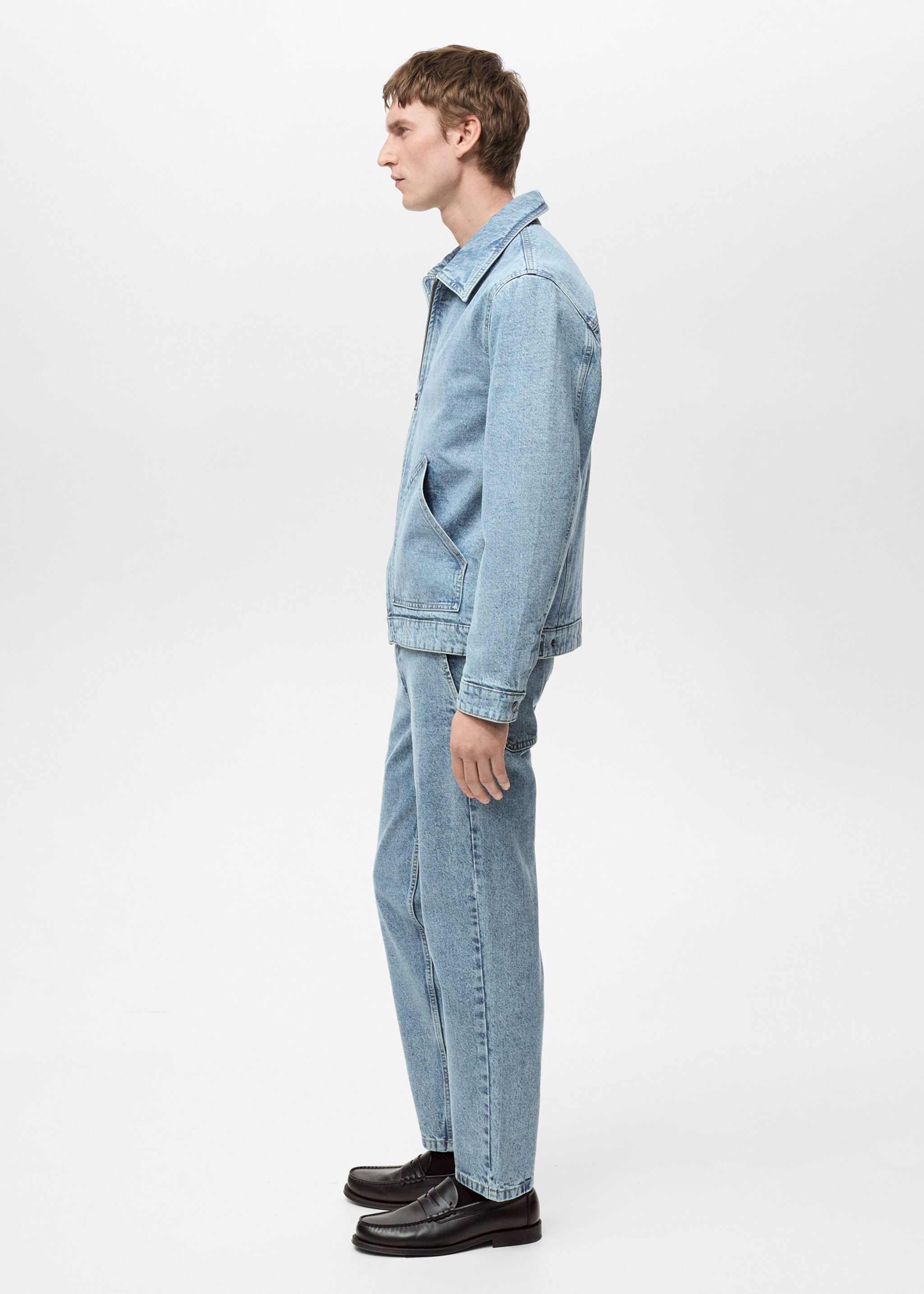 Worn effect straight fit jeans - Details of the article 4
