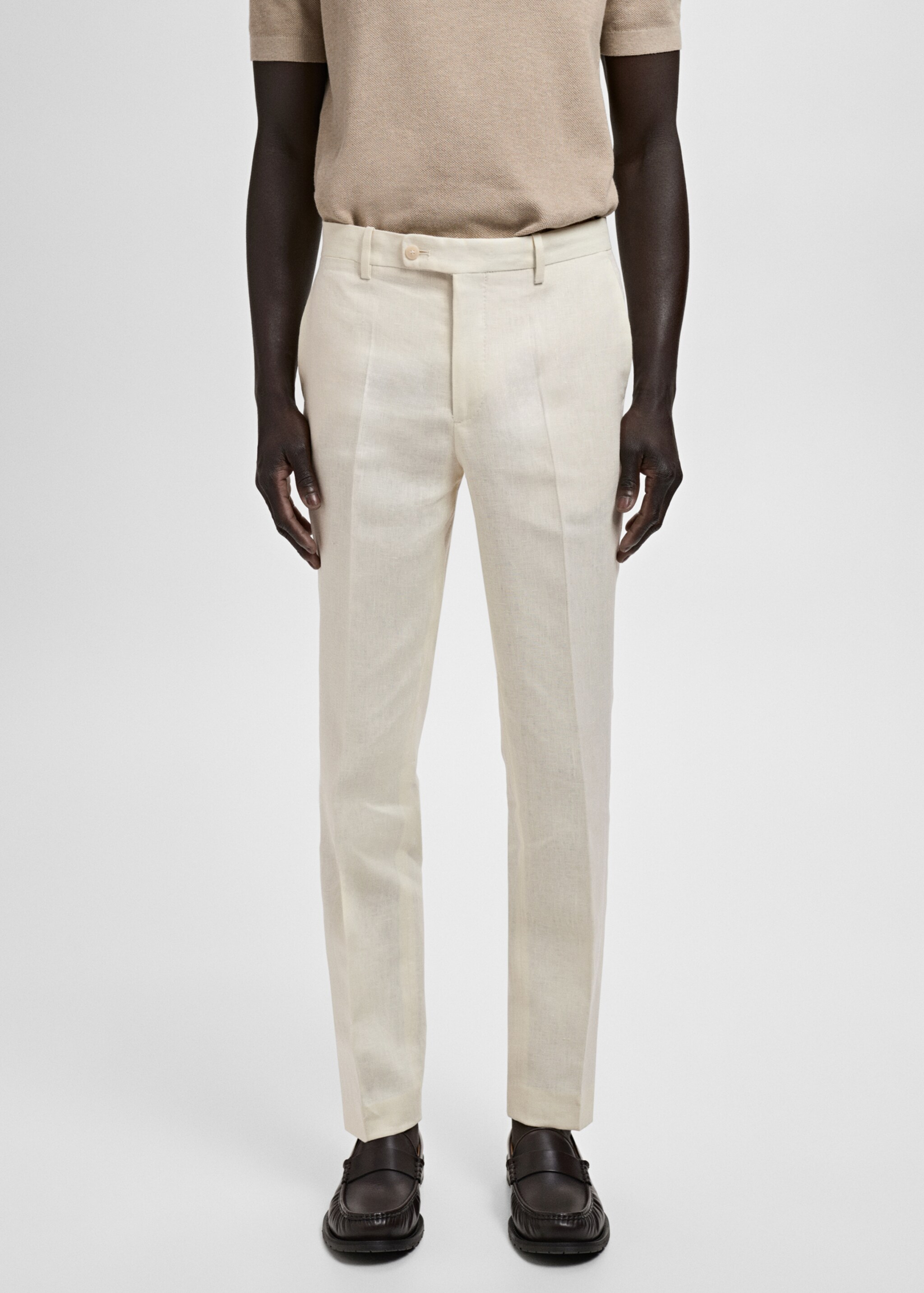 Amalfi 100% linen slim-fit suit trousers - Medium plane