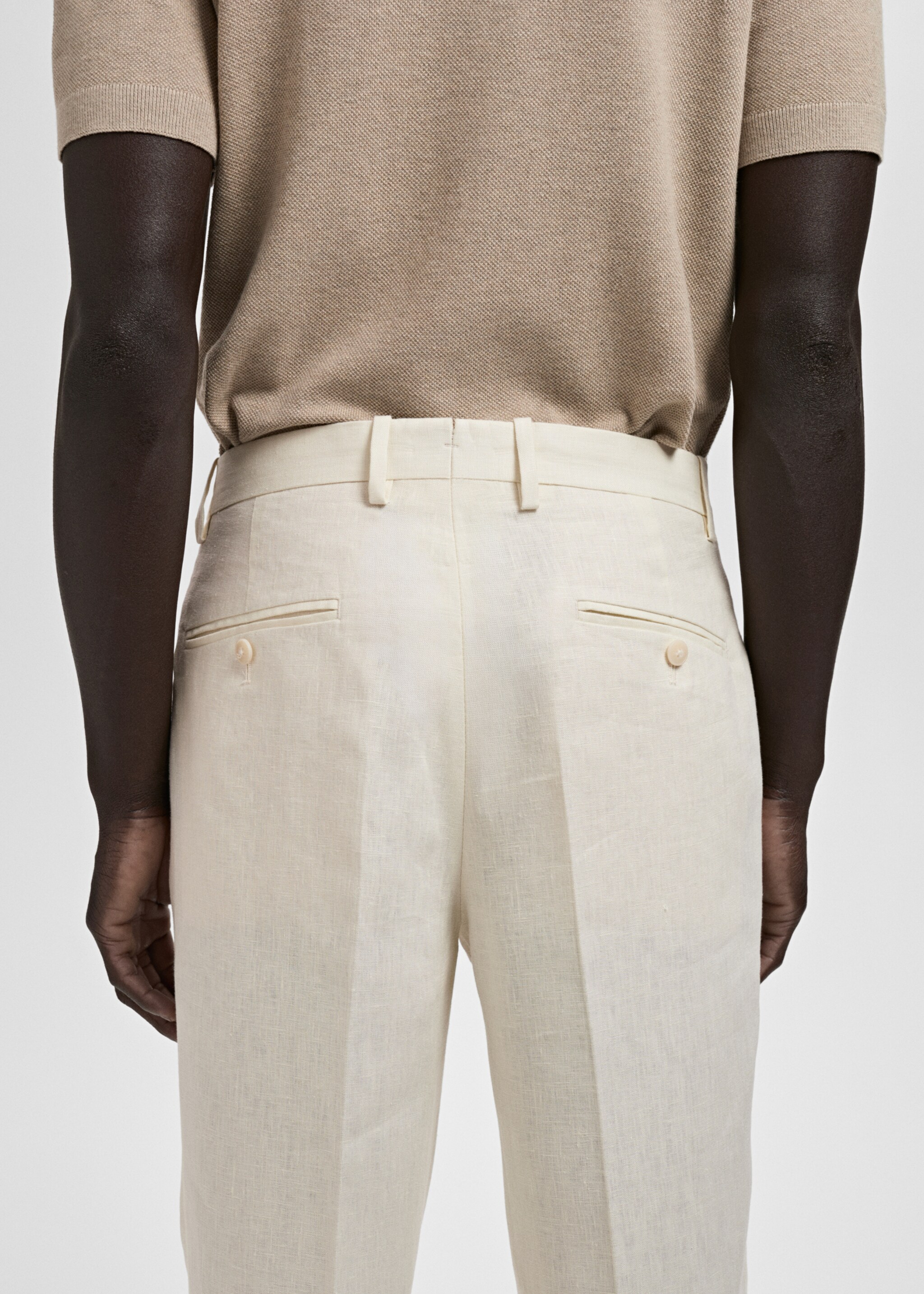 Amalfi 100% linen slim-fit suit trousers - Details of the article 3