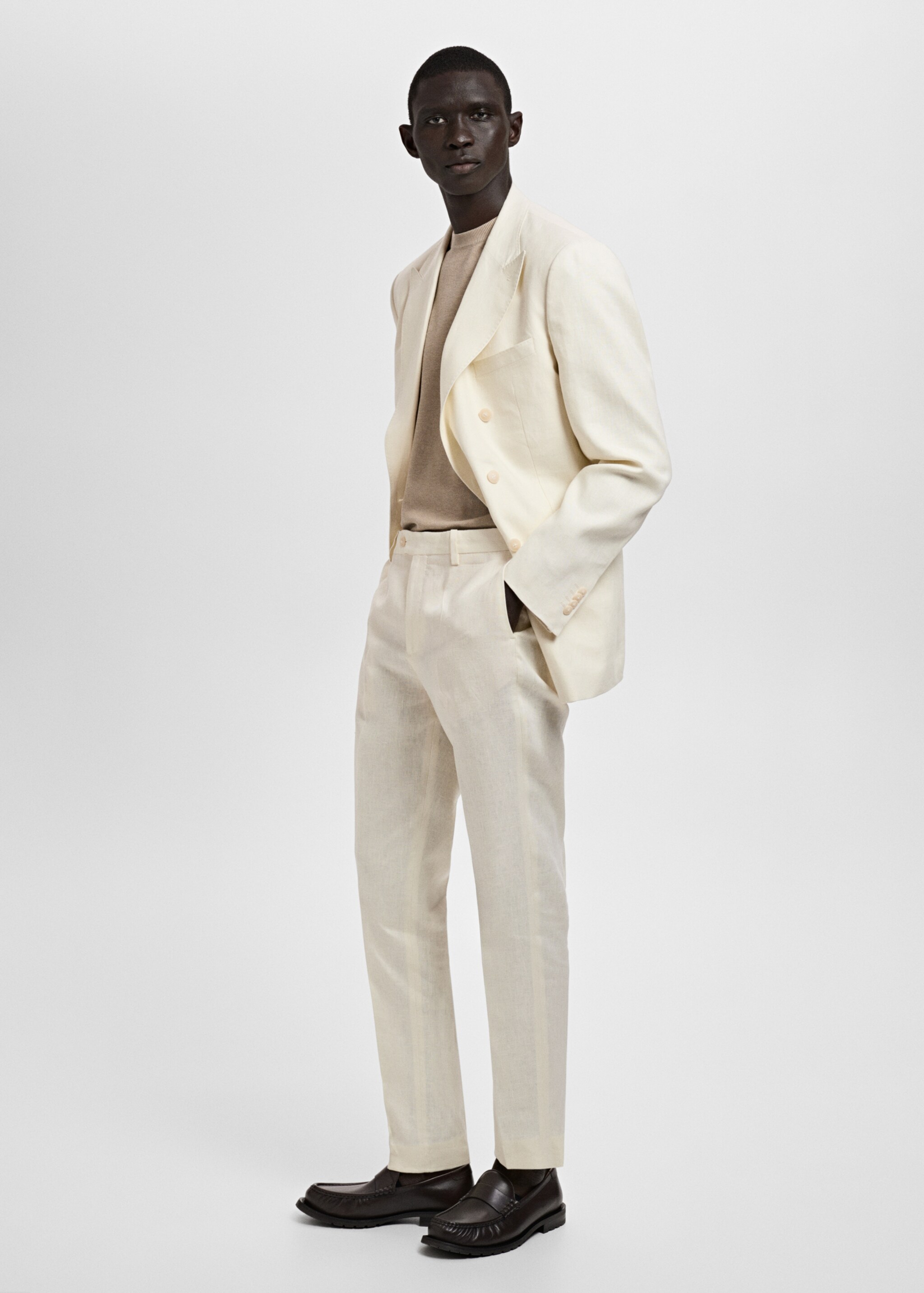 Amalfi 100% linen slim-fit suit trousers - Details of the article 4