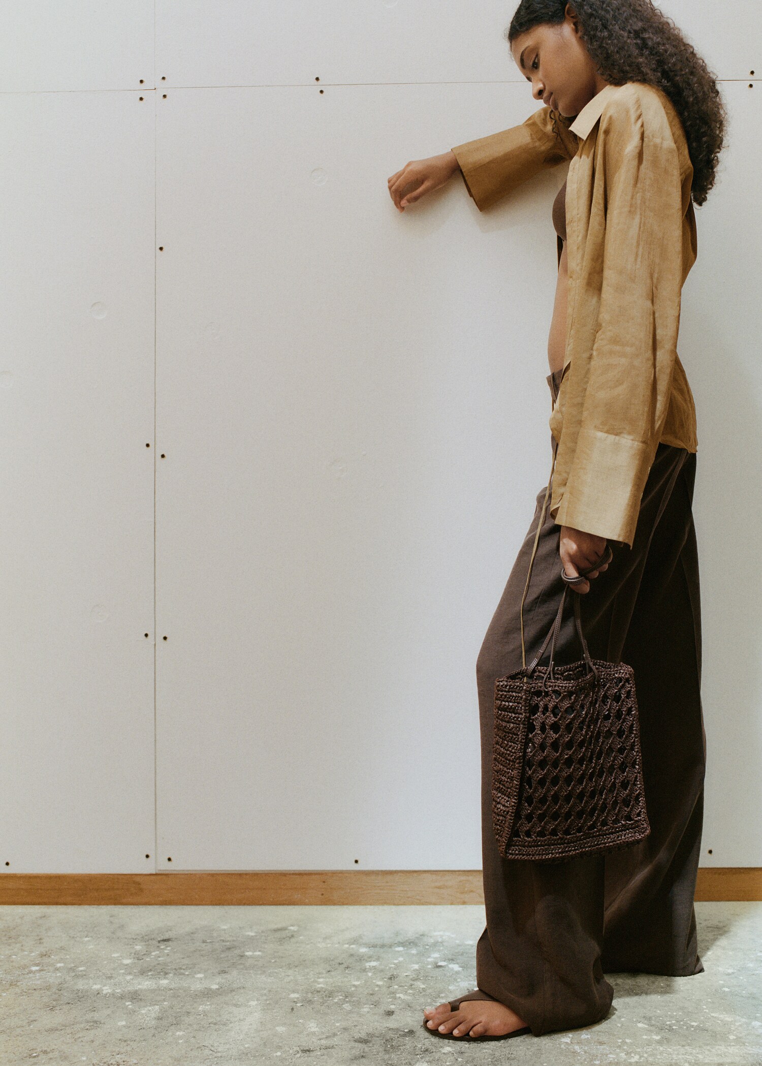 Ażurowa torba shopper z naturalnego włókna - Plan ogólny