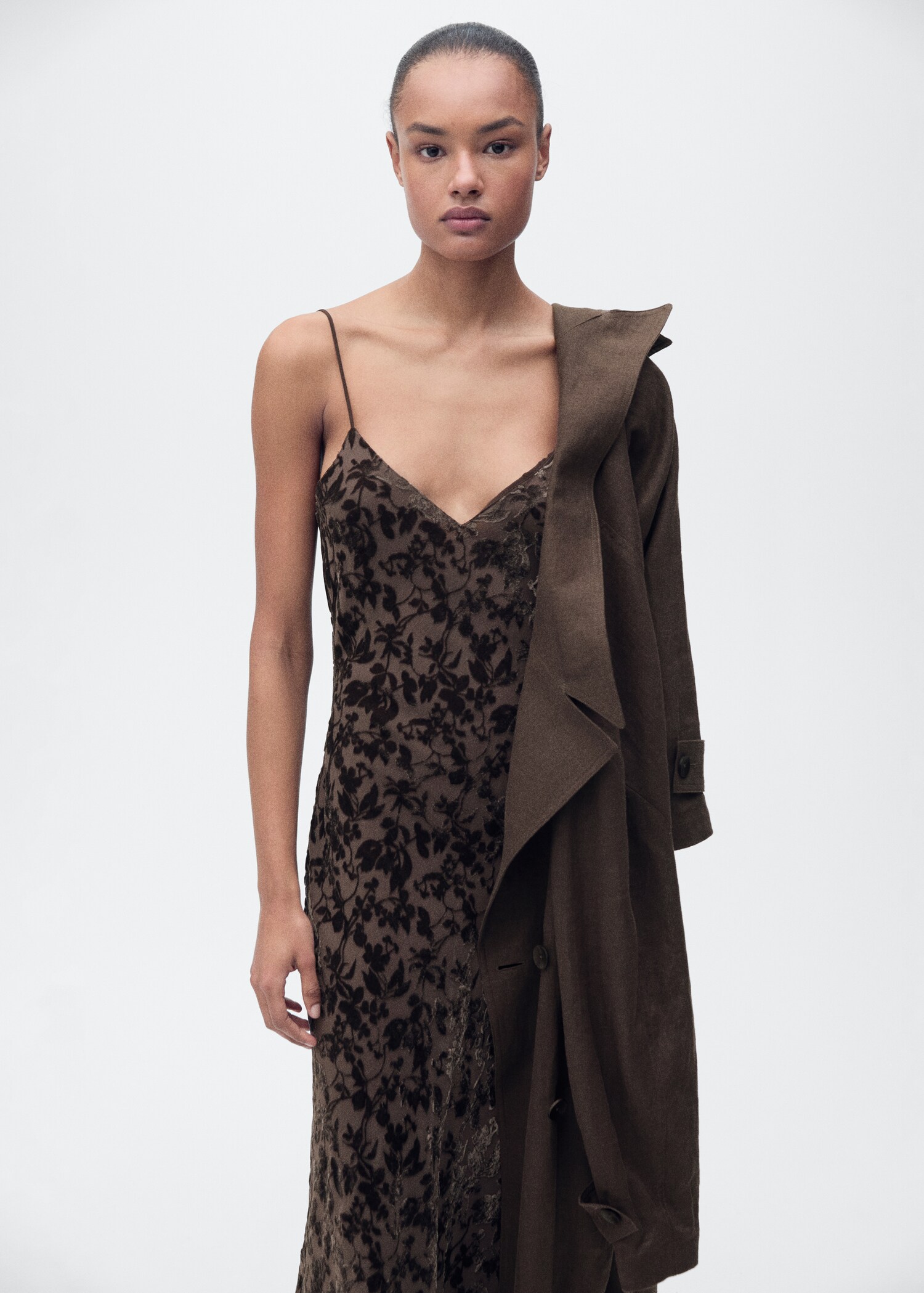 Devoré floral dress - Medium plane