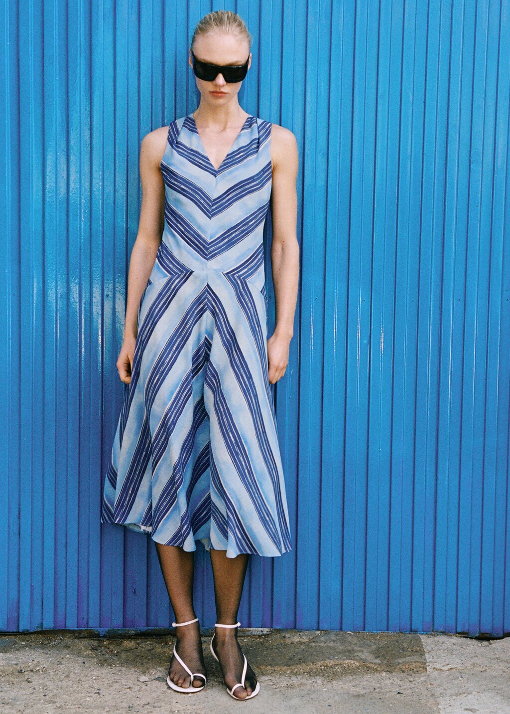 Striped flared dress