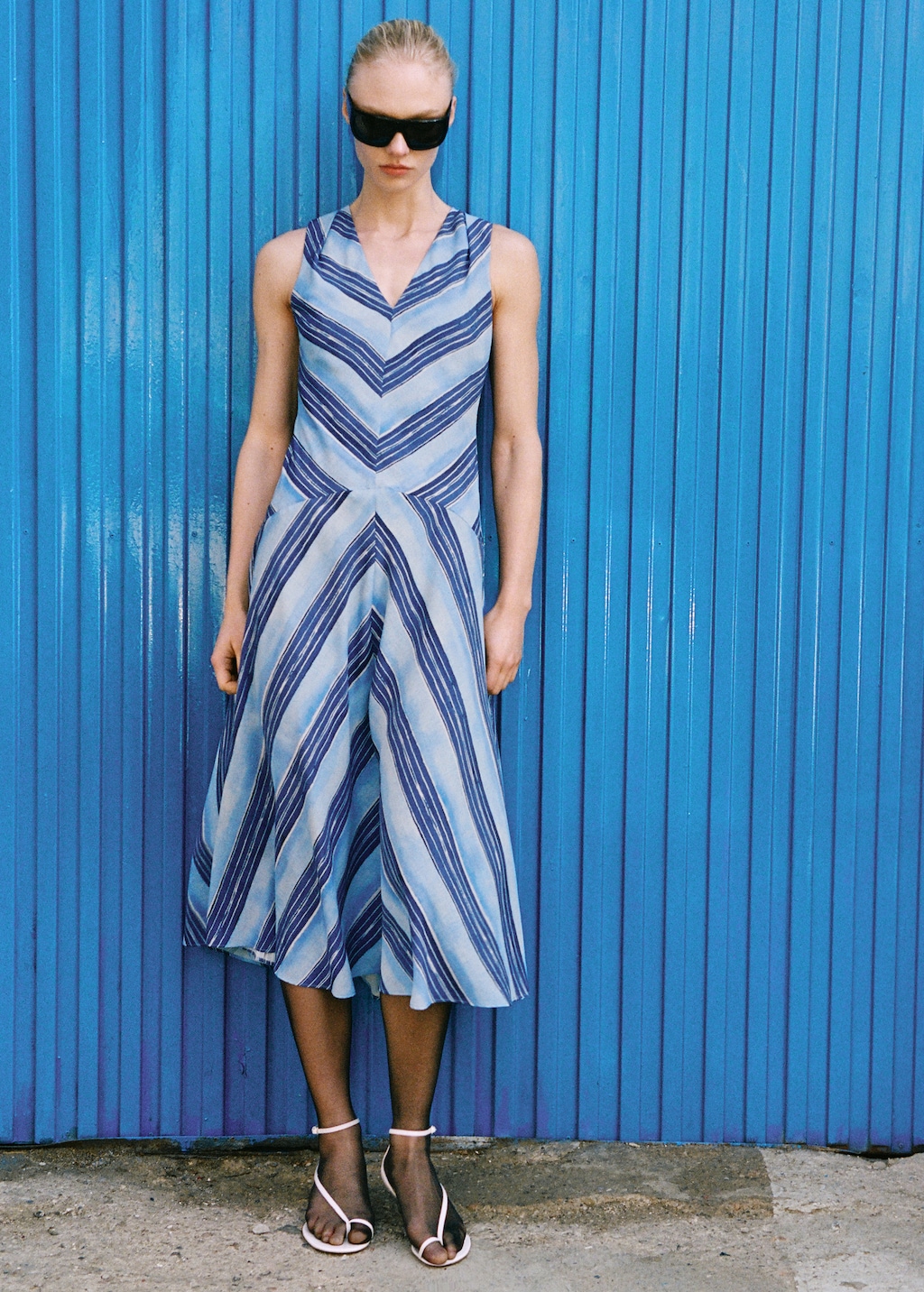 Striped flared dress