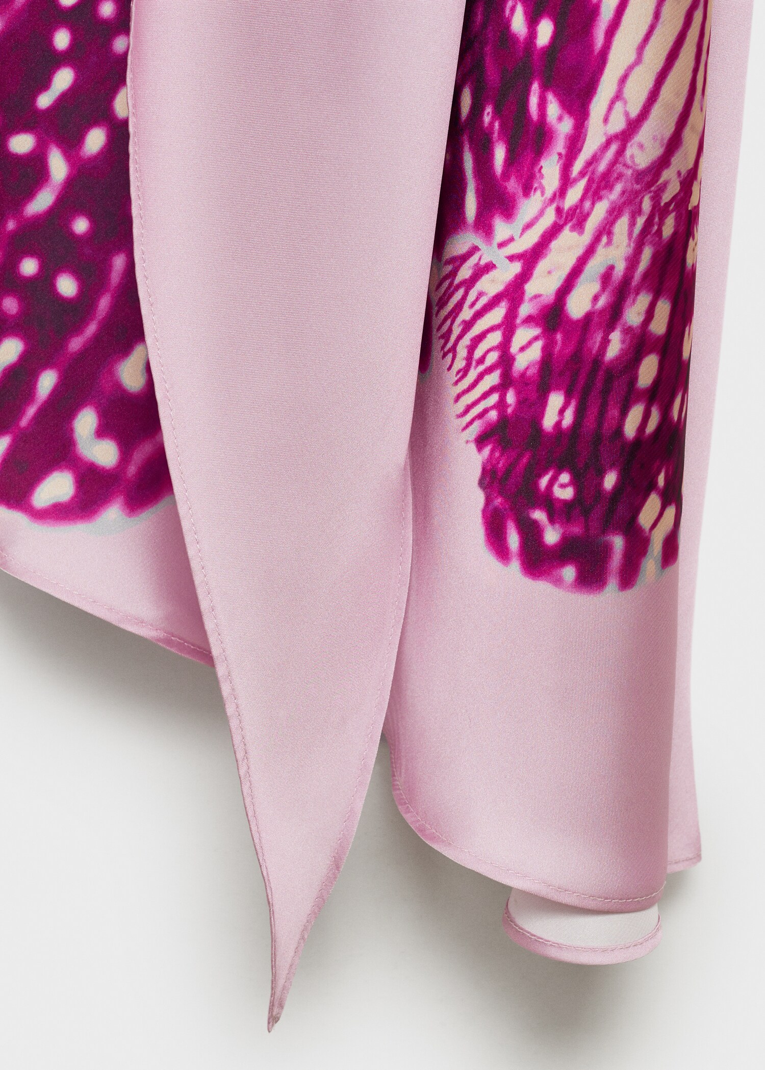 Satin scarf dress with maxi-flower print - Details of the article 8