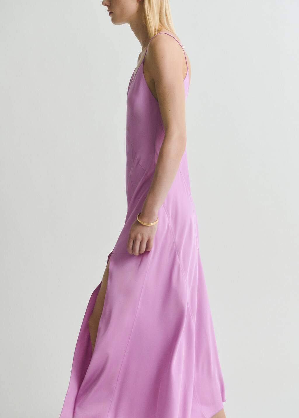 Asymmetrical satin dress