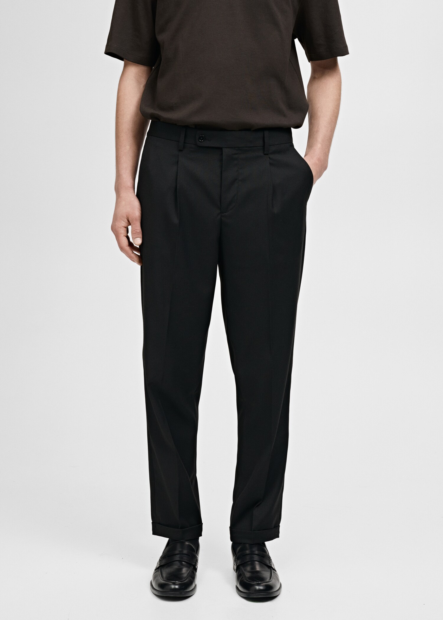 Boston regular-fit suit trousers - Medium plane