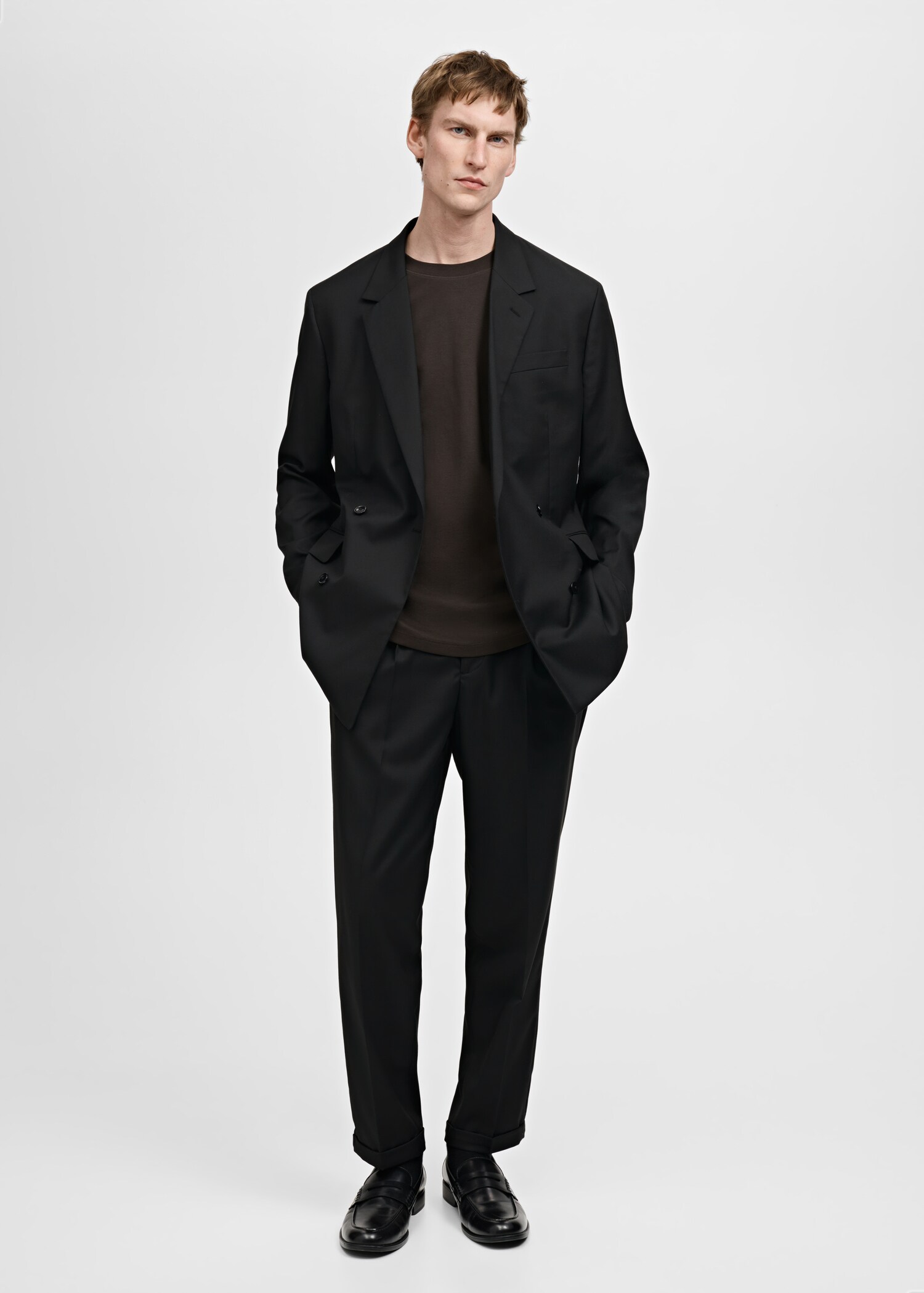 Boston regular-fit suit trousers - General plane