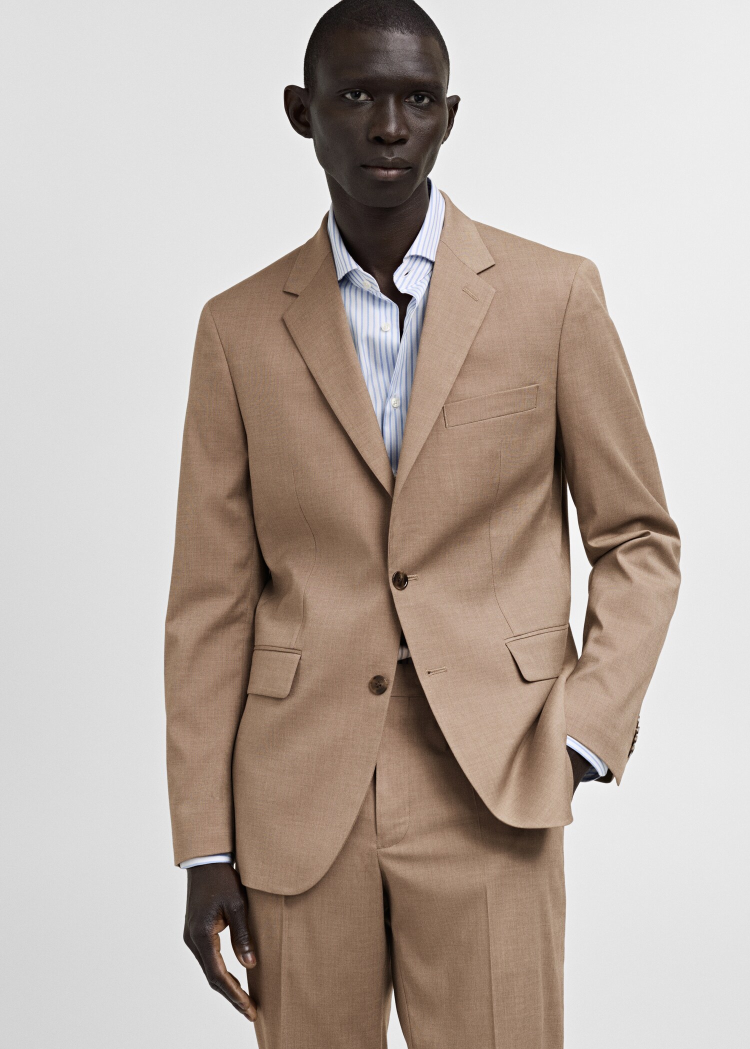 Milan slim-fit suit jacket - Medium plane