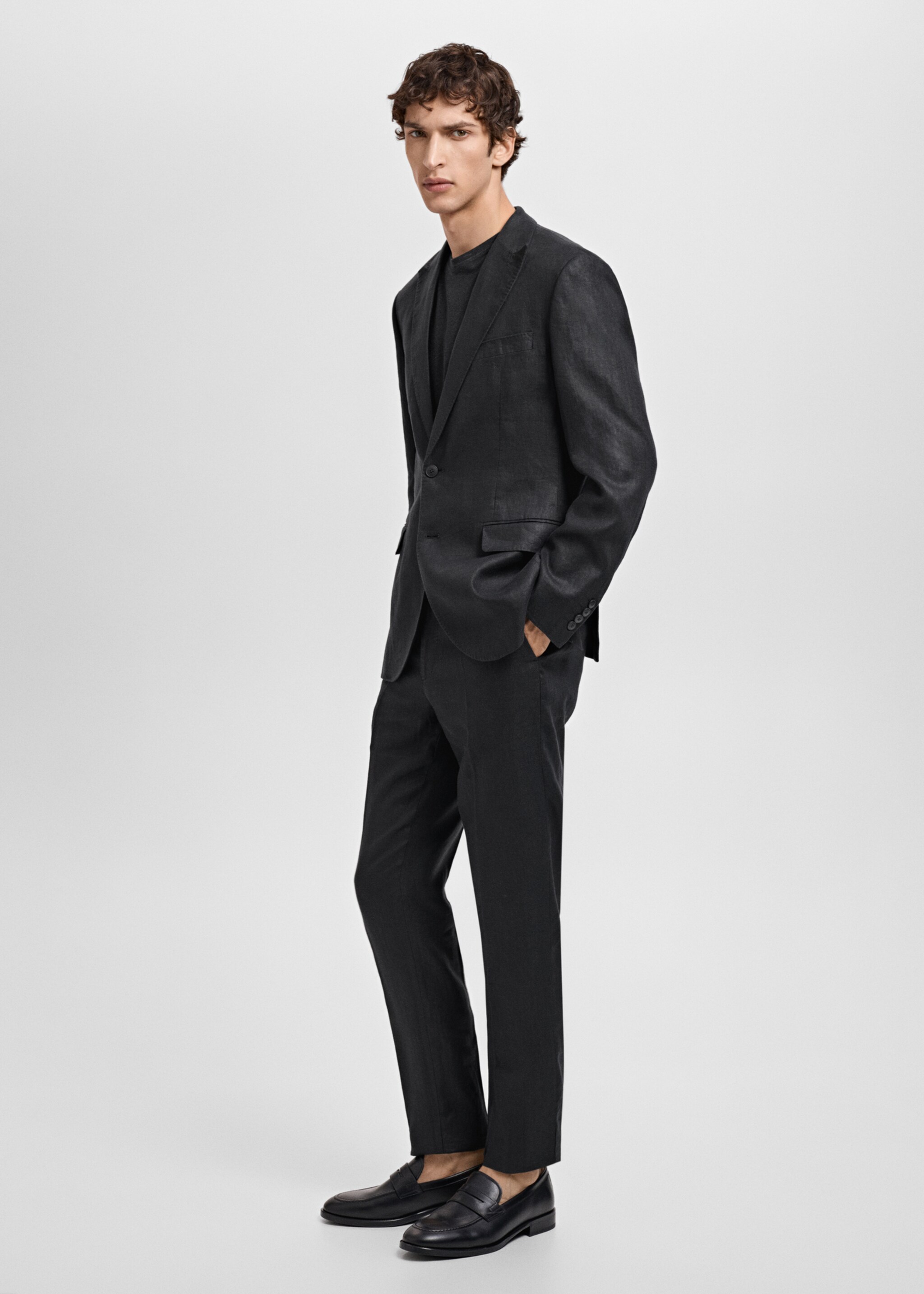 Amalfi 100% linen slim-fit suit trousers - Details of the article 2