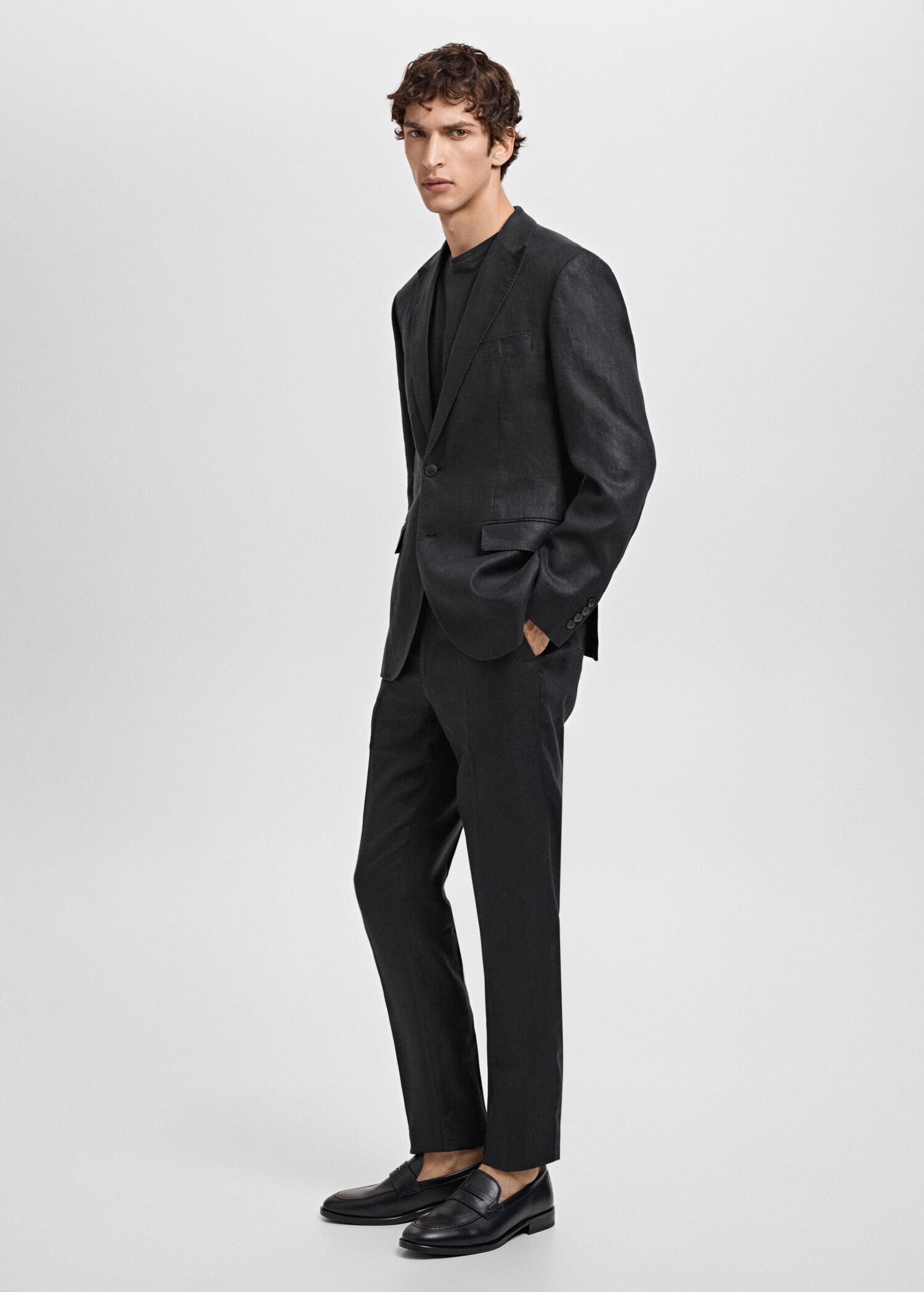 Amalfi 100% linen slim-fit suit trousers - Details of the article 2