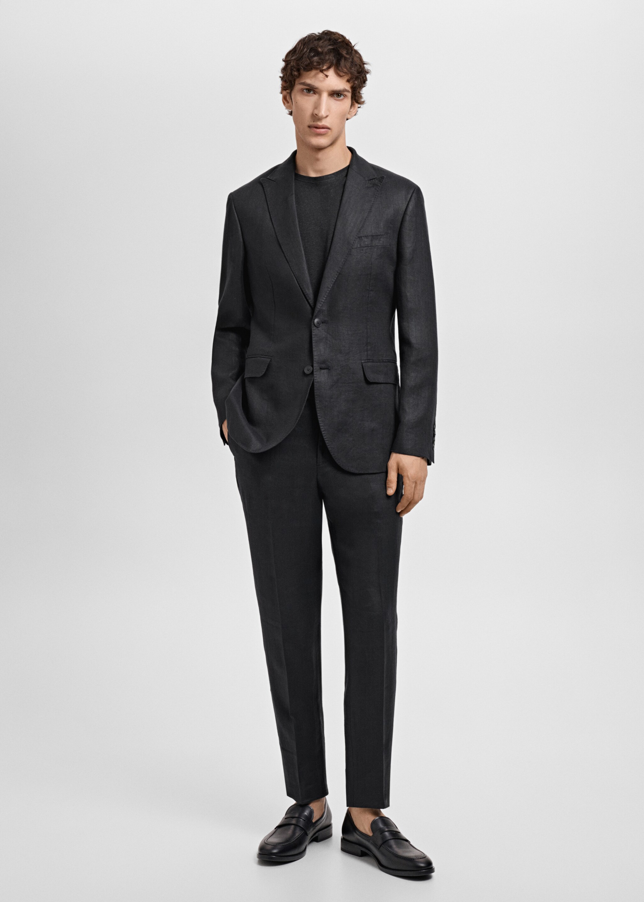 Amalfi 100% linen slim-fit suit trousers - General plane