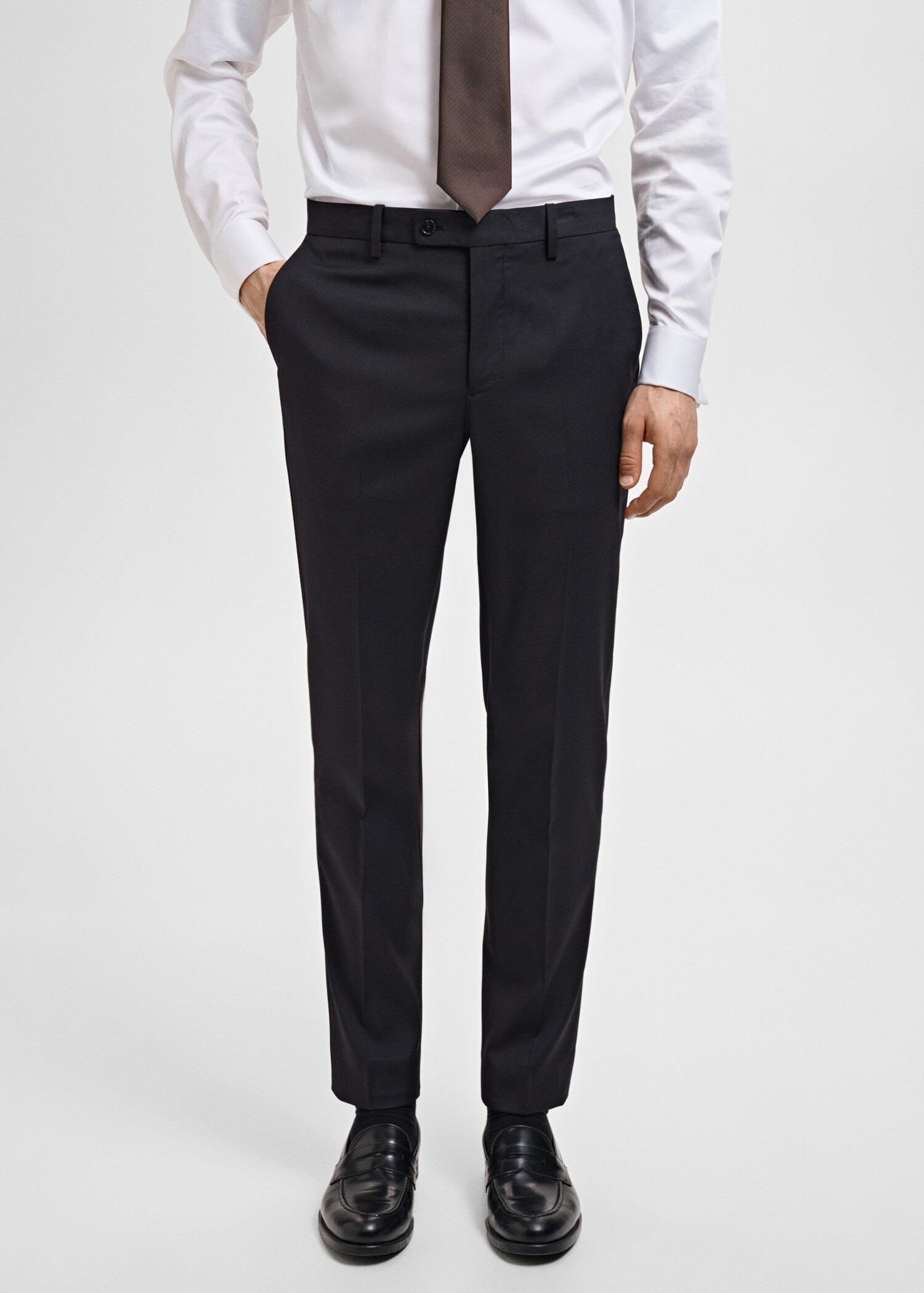 Monaco slim-fit suit trousers - Medium plane