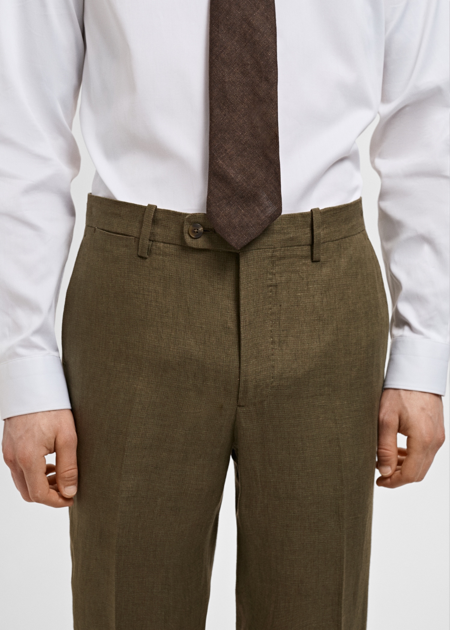 Amalfi 100% linen slim-fit suit trousers - Details of the article 1