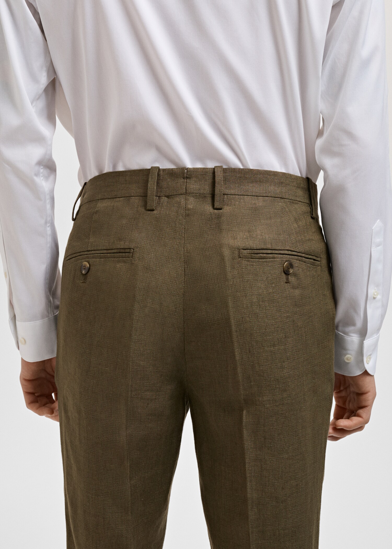 Amalfi 100% linen slim-fit suit trousers - Details of the article 3