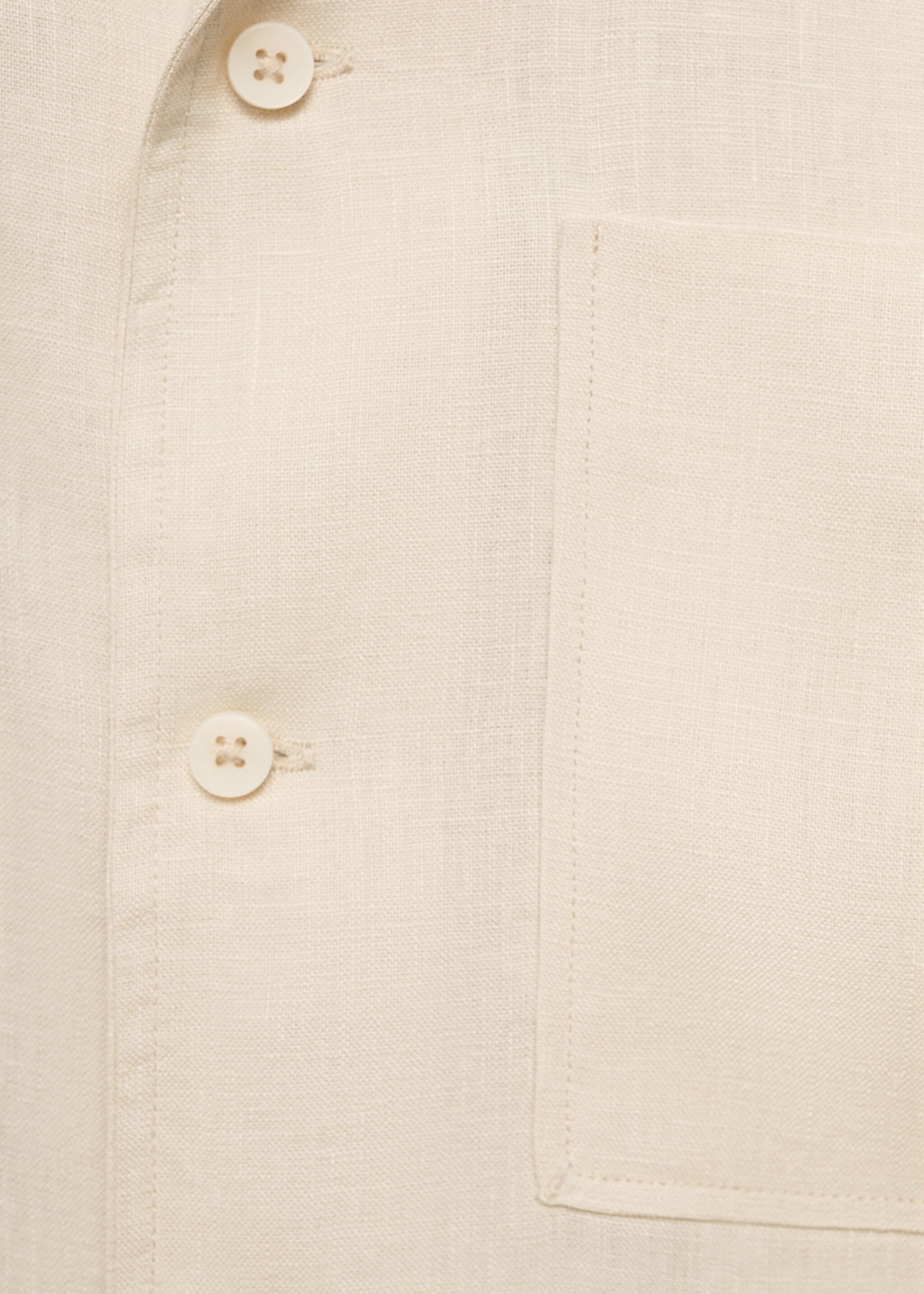 100% linen bowling-collar shirt - Details of the article 0